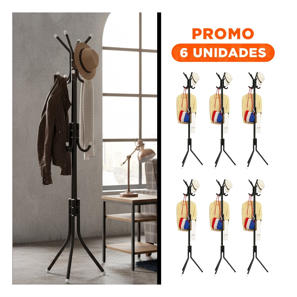 PACK6 ORGANIZADOR MULTIUSO 175X45CM PARA MANTENER ORDEN EN ESPACIOS NEGRO Y+REGALO STICKER - 1