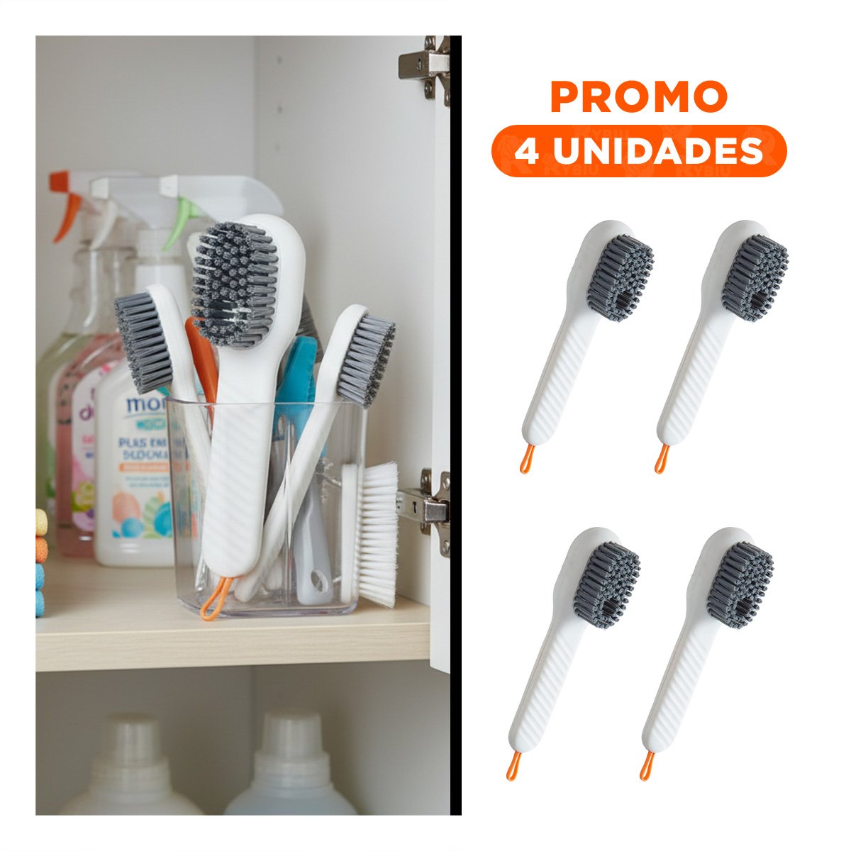 PACK4 HERRAMIENTA DE LIMPIEZA CON DISPENSADOR MULTIFUNCIONAL RESISTENTE BLANCO - 1