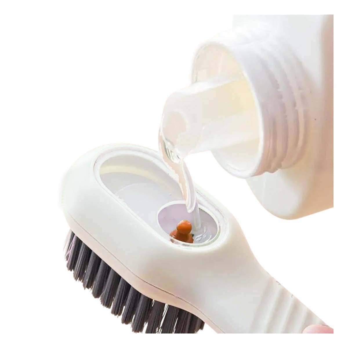 CEPILLO CON DISPENSADOR MULTIFUNCIONAL RESISTENTE PARA LIMPIEZA GENERAL BLANCO Y+LIGAS REGALO - 5