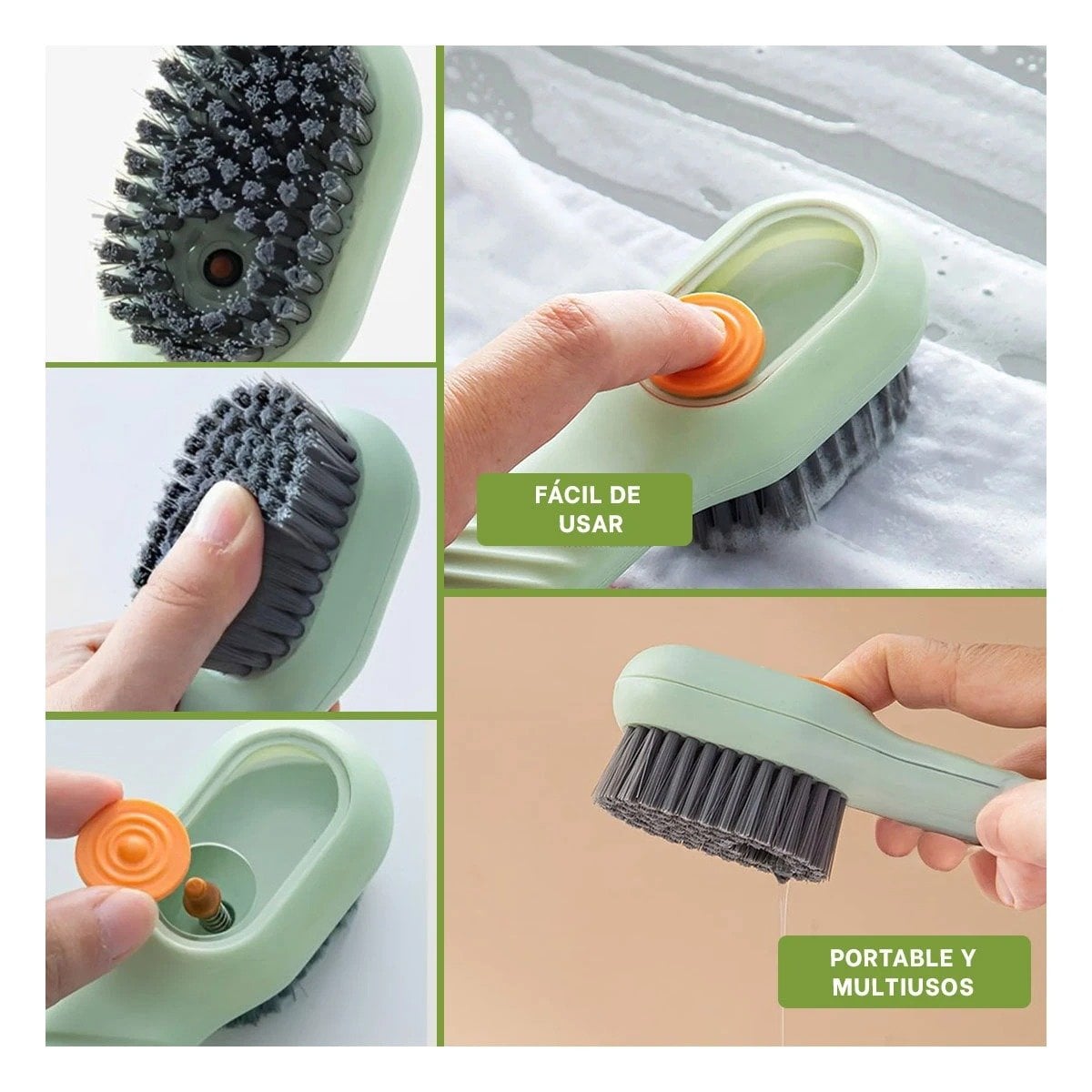 PACK12 ACCESORIO DE LIMPIEZA CON DISPENSADOR MULTIFUNCIONAL COMPACTO VERDE - 2