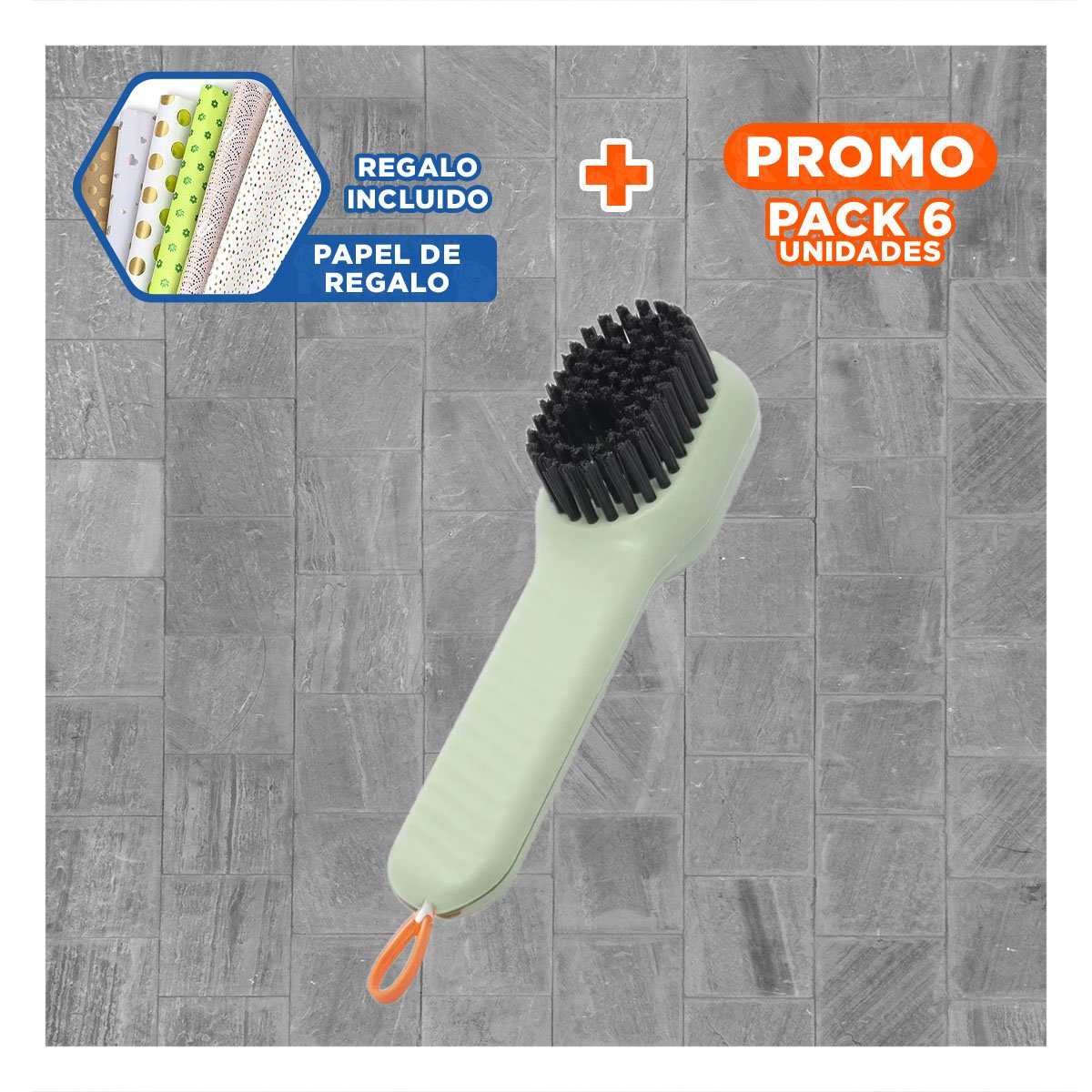 PACK6 ACCESORIO DE LIMPIEZA CON DISPENSADOR MULTIFUNCIONAL PRACTICO VERDE Y+PAPEL REGALO - 1