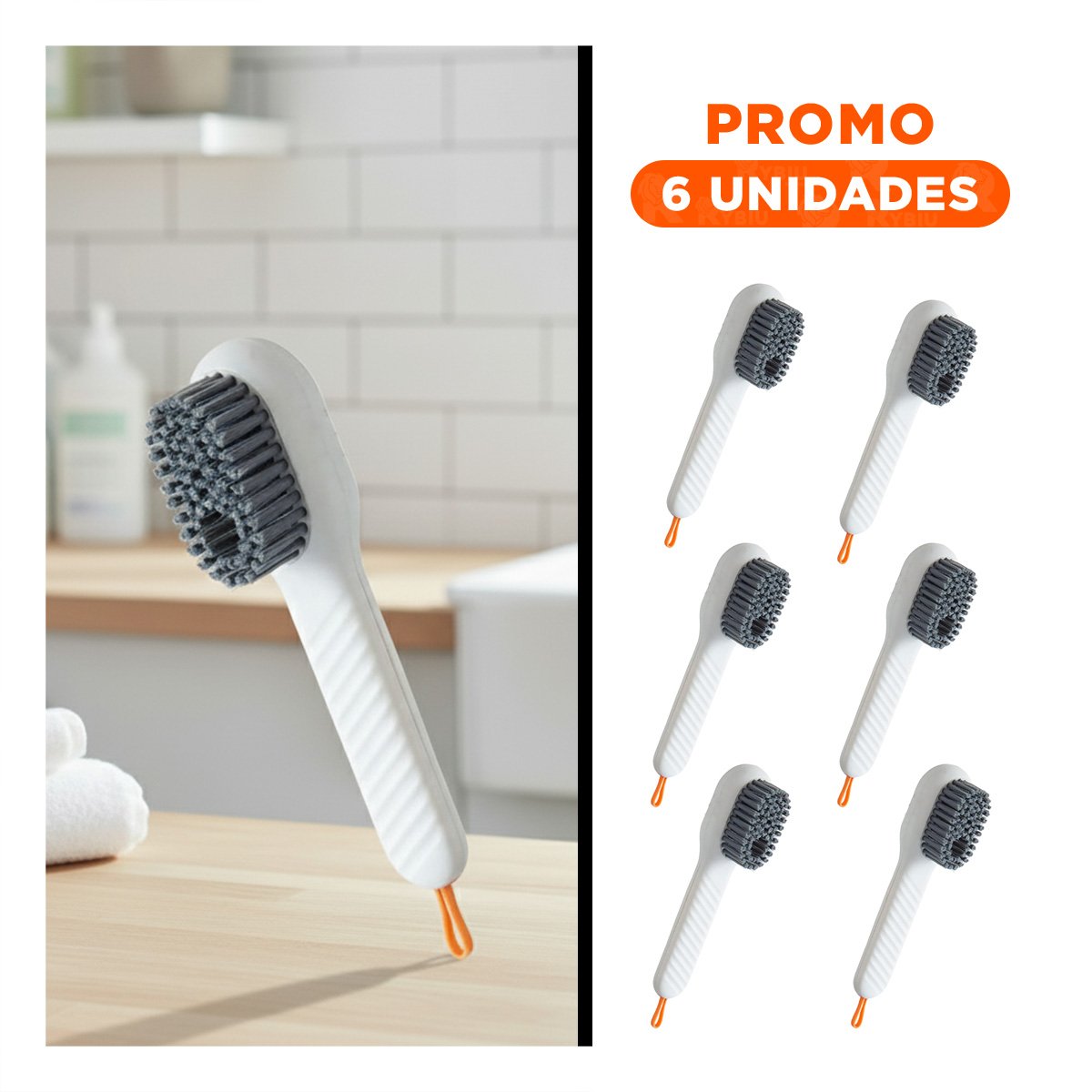PACK6 ACCESORIO DE LIMPIEZA CON DISPENSADOR MULTIFUNCIONAL RESISTENTE BLANCO Y+REGALO STICKER - 1