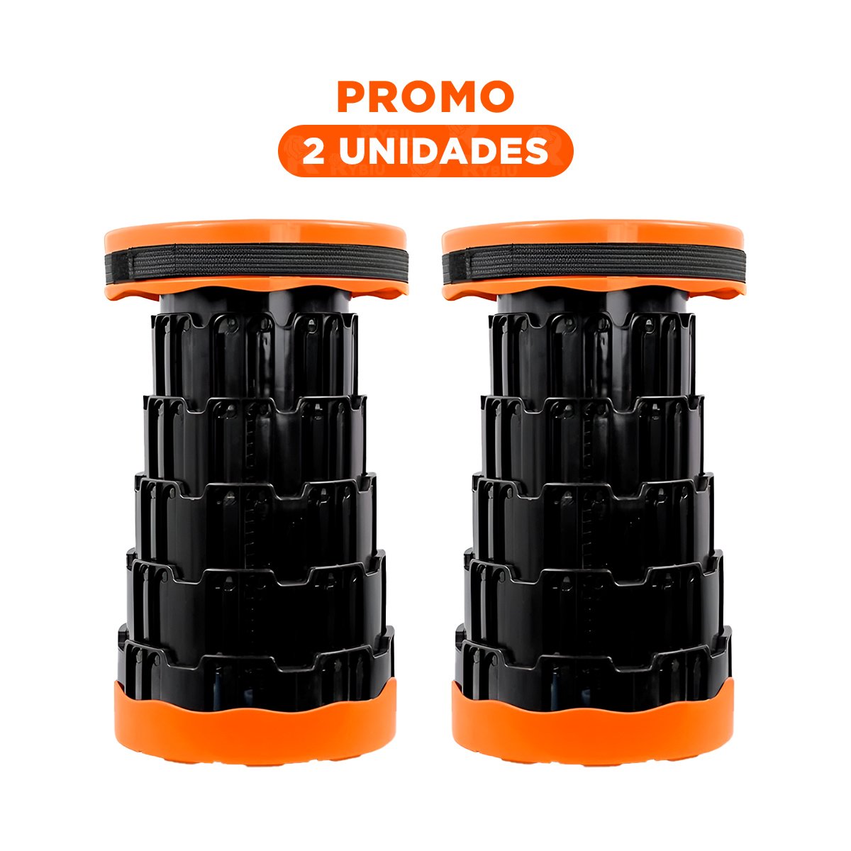 PACK2 BUTACA FUNCIONAL PLEGABLE 2 SEGUROS PORTATILES TONO NARANJA BASE NEGRA Y+REGALO STICKER - 1