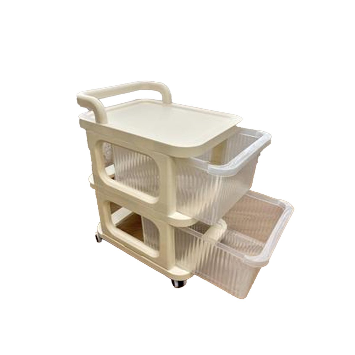 PACK6 GABINETE MODERNO CERRADO CON CAJONES DE 2 NIVELES CON ASA BEIGE CLARO Y+REGALO STICKER - 2