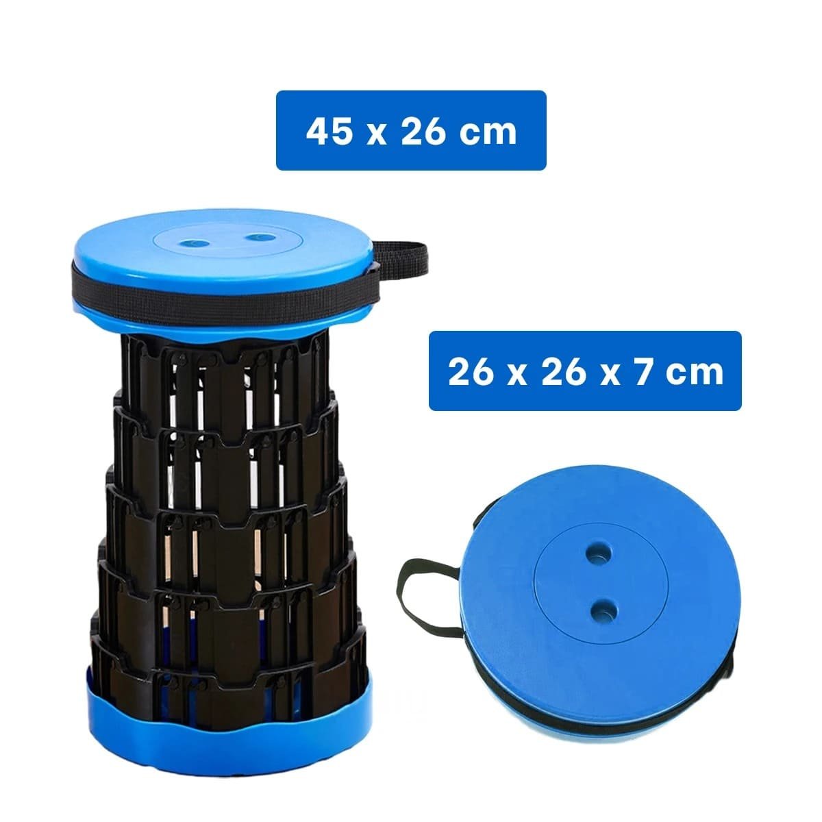 BUTACA PLEGABLE PORTATIL CON SISTEMA SEGURO PARA HOGAR Y CASA TAPA AZUL NEGRO Y+LIGAS REGALO - 4