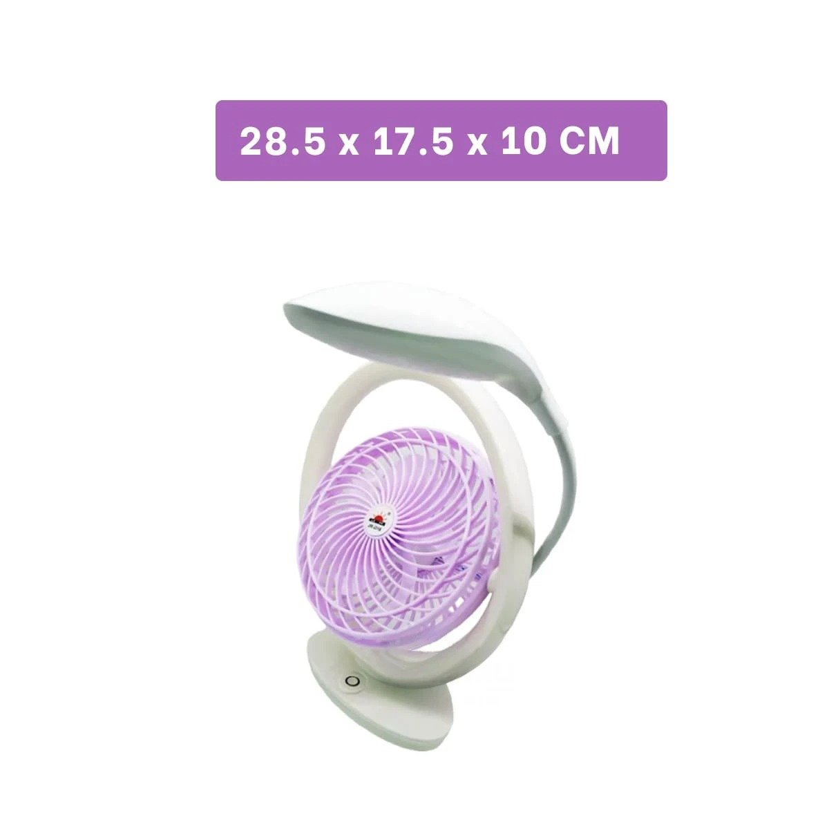 VENTILADOR RECARGABLE CON LAMPARA DE MESA DE 3 VELOCIDADES COMODO COLOR LILA - 4