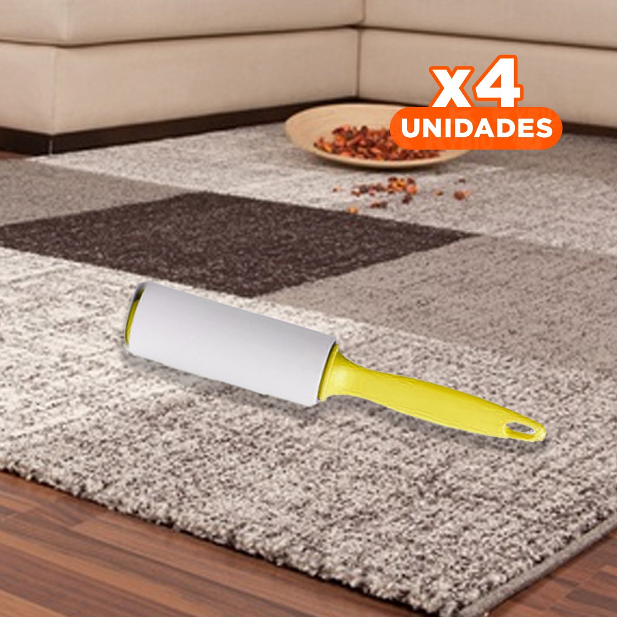 PACK4 ACCESORIO QUITA PELUSA EN RODILLO PARA ROPA AMARILLO PLUS Y+REGALO STICKER - 1