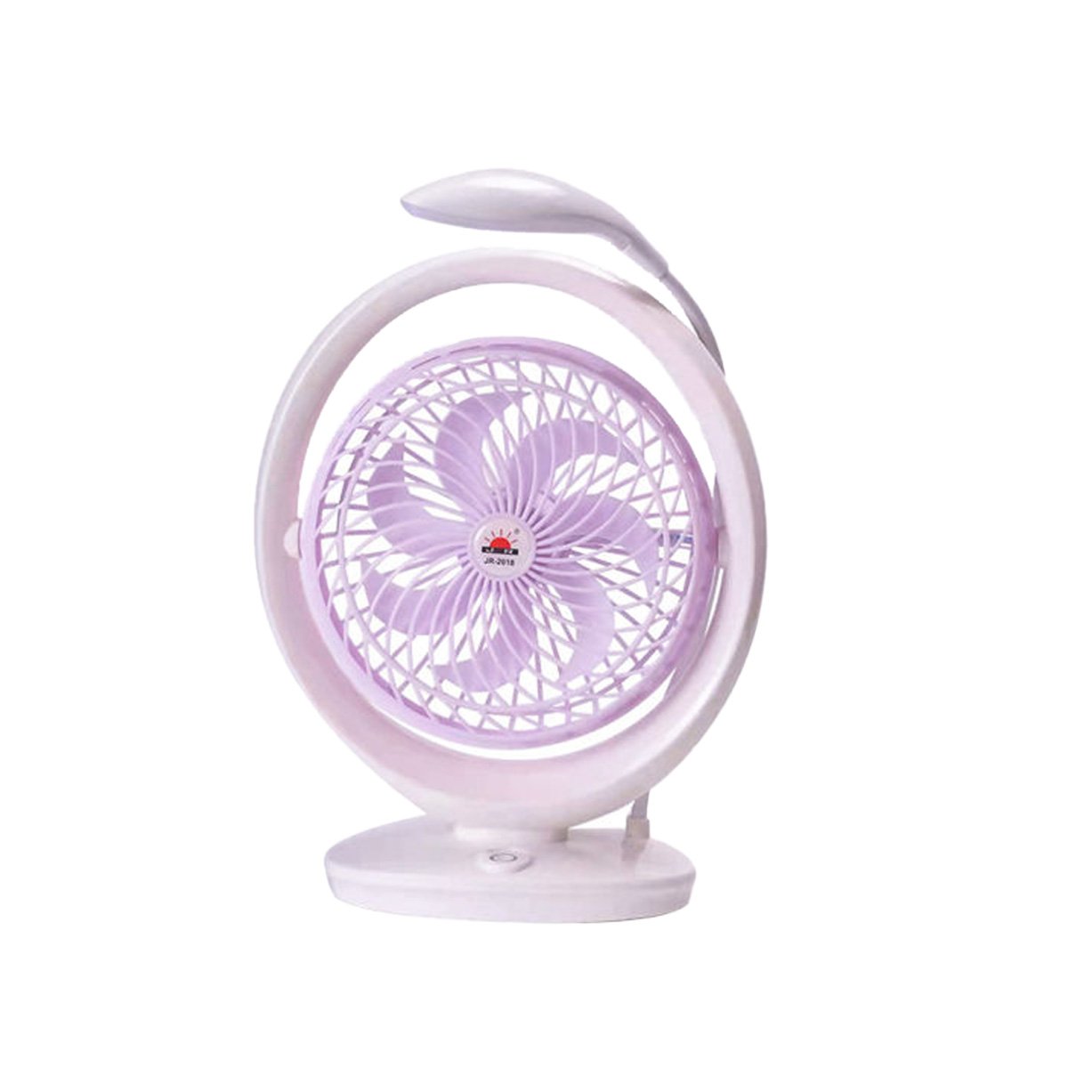 VENTILADOR COMPACTO RECARGABLE CON LAMPARA INTEGRADA 3 VELOCIDADES LILA Y+REGALO STICKER - 1