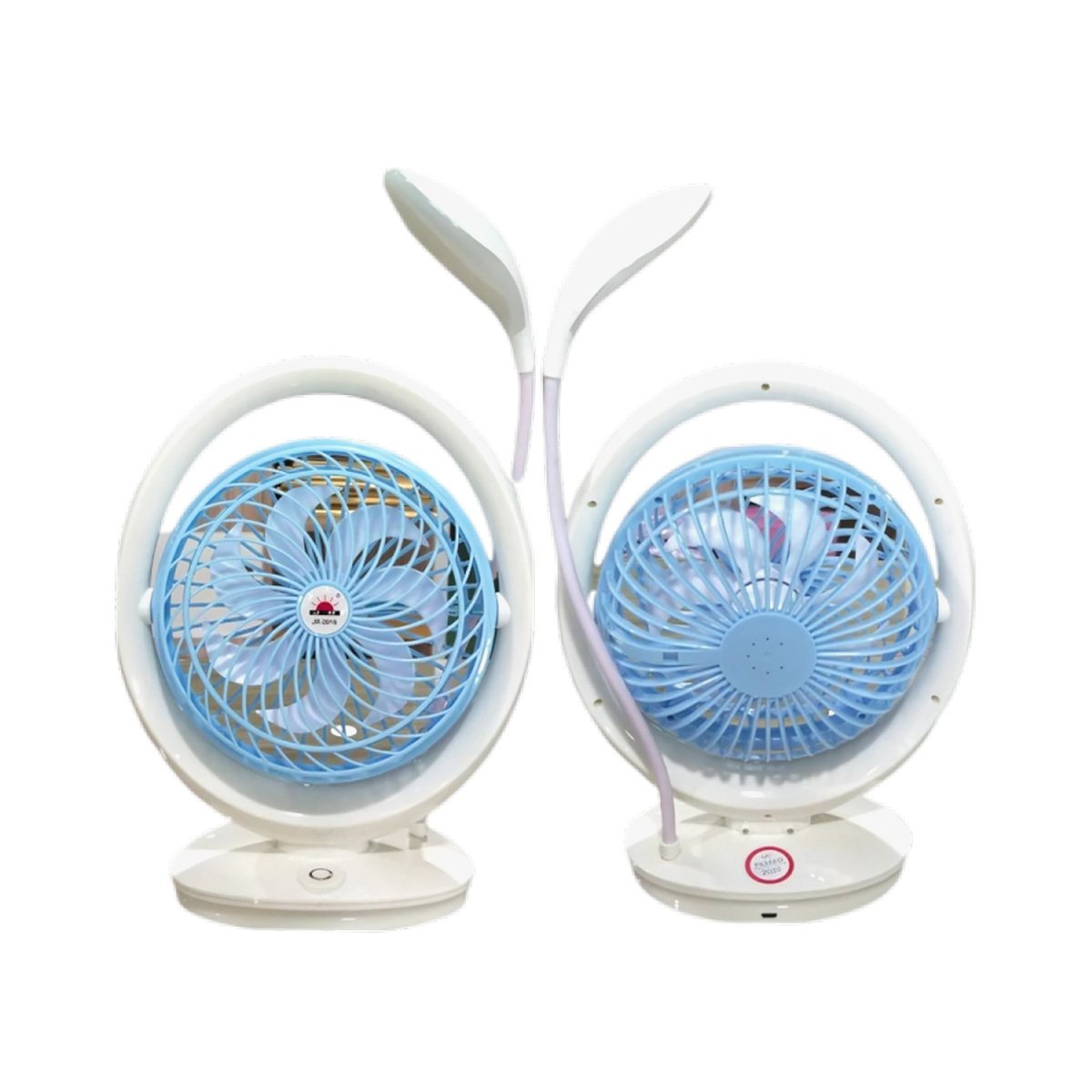 VENTILADOR MODERNO RECARGABLE CON ILUMINACION DE MESA 3 VELOCIDADES CELESTE Y+LIGAS REGALO - 5