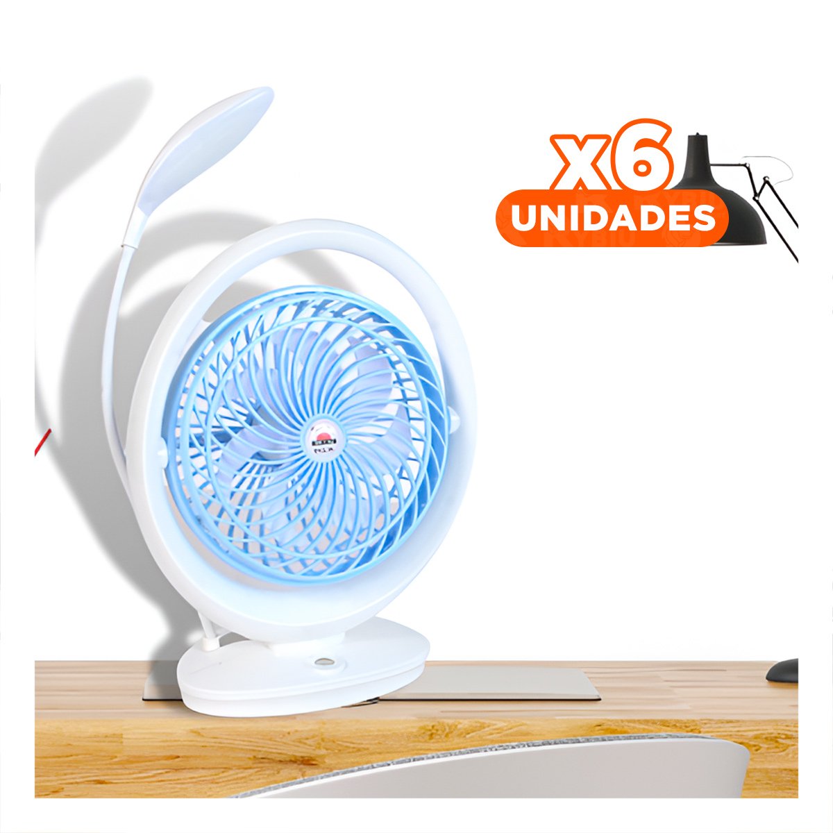 PACK6 EXTRACTOR COMPACTO RECARGABLE CON ILUMINACION 3 VELOCIDADES CELESTE Y+PAPEL REGALO - 1