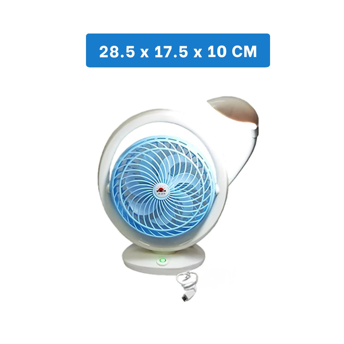 PACK4 CIRCULADOR MODERNO RECARGABLE CON LAMPARA DE MESA 3 VELOCIDADES CELESTE - 4