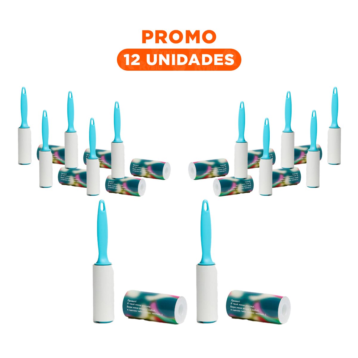 PACK12 ACCESORIO QUITA PELUSA EN RODILLO PRACTICO PARA HOGAR CELESTE - 1