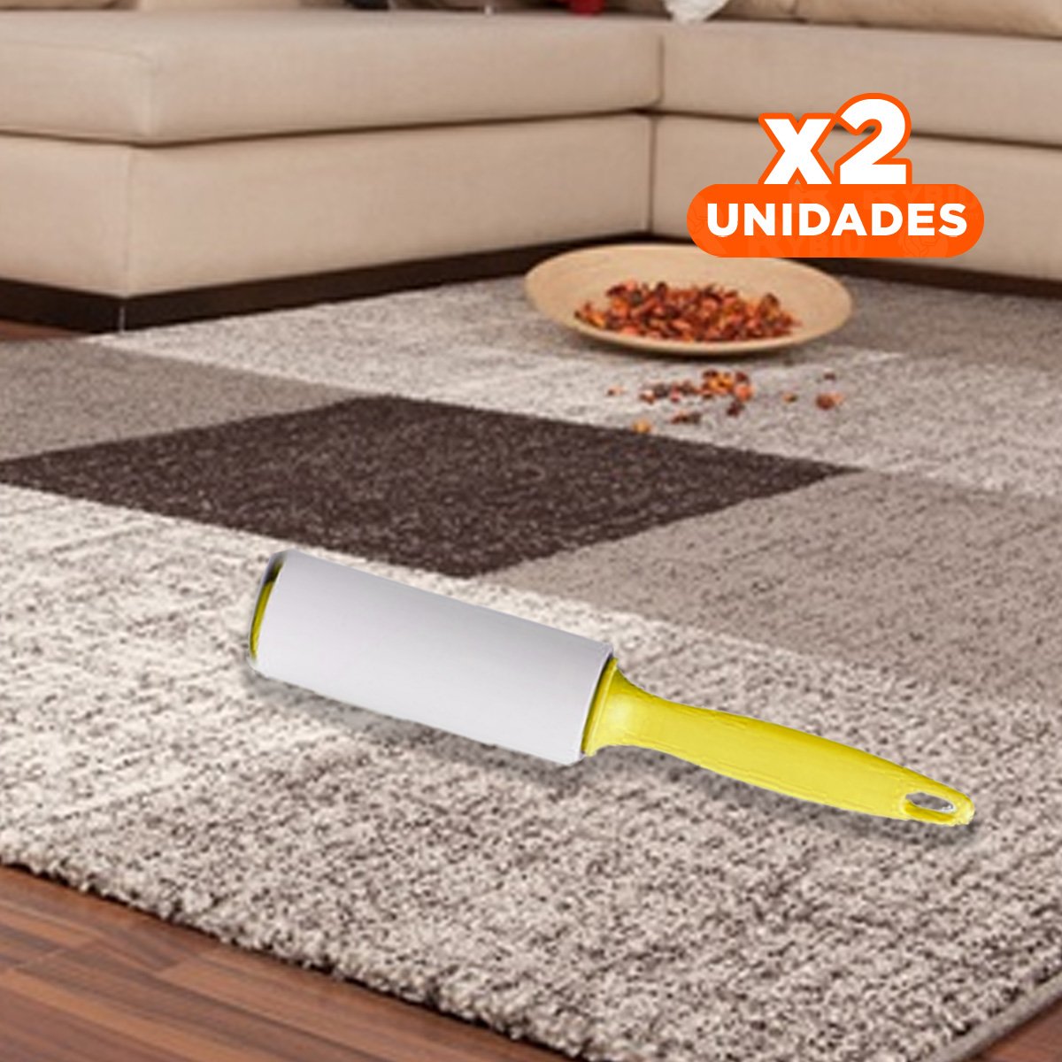 PACK2 LIMPIADOR DE PELUSA EN RODILLO ADHESIVO PARA PRENDAS AMARILLO PLUS Y+PAPEL REGALO - 1