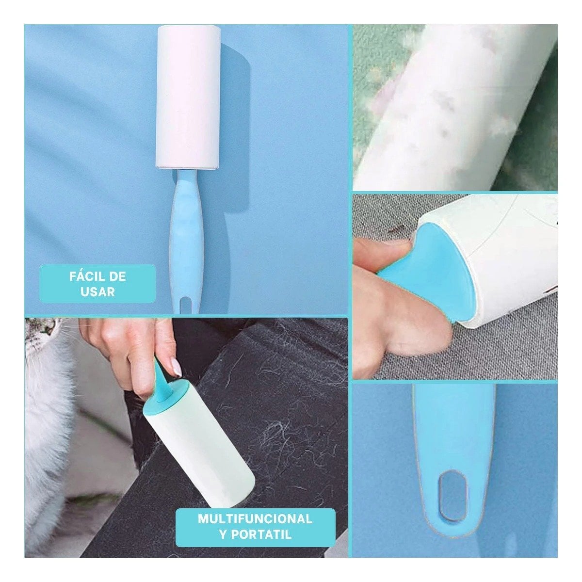 RODILLO PRACTICO QUITA PELUSA PARA ROPA DE USO DIARIO CELESTE Y+POST IT - 2