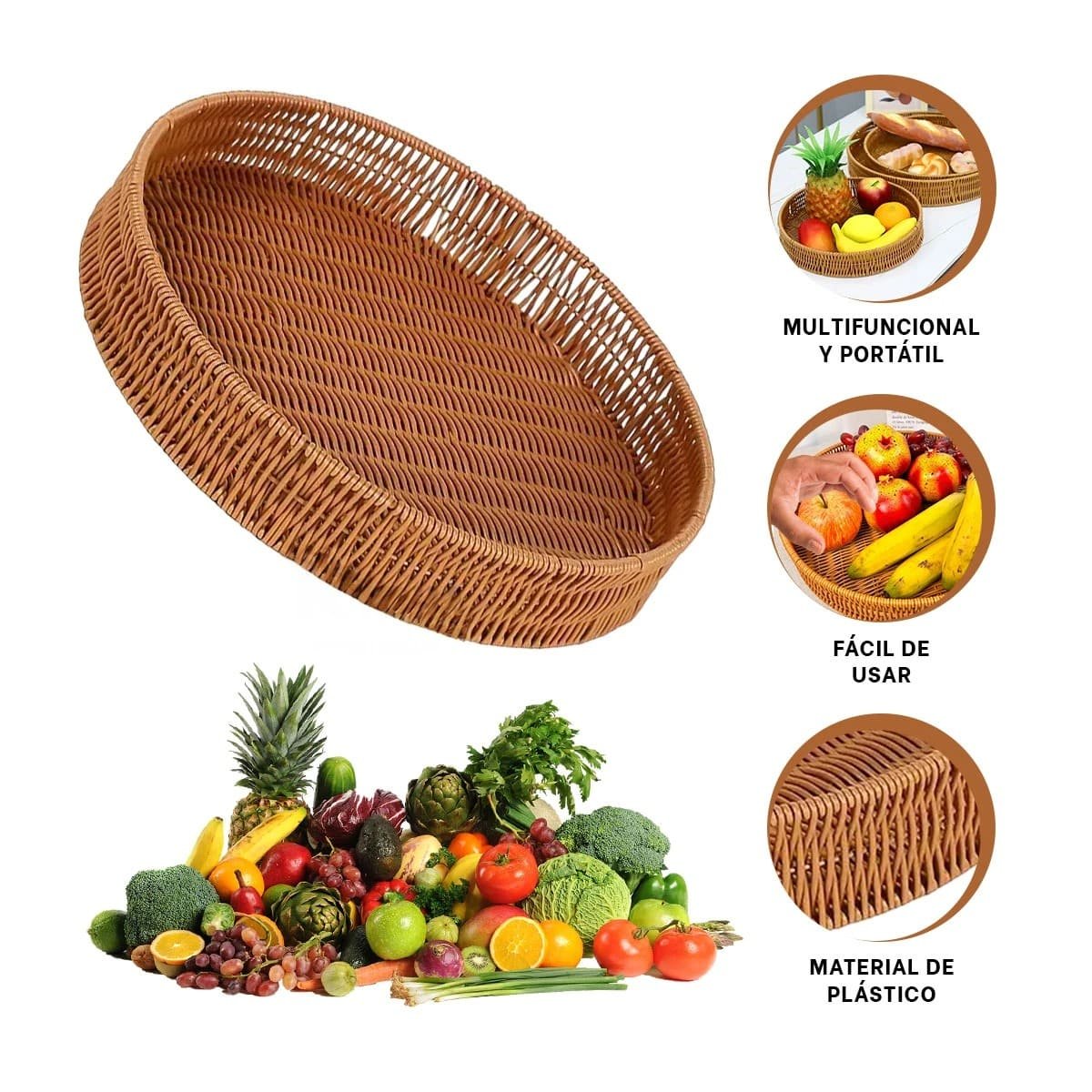 BANDEJA FUNCIONAL TEJIDA CIRCULAR 26CM MARRON PARA HOGAR MODERNO TOTAL Y+POST IT - 5