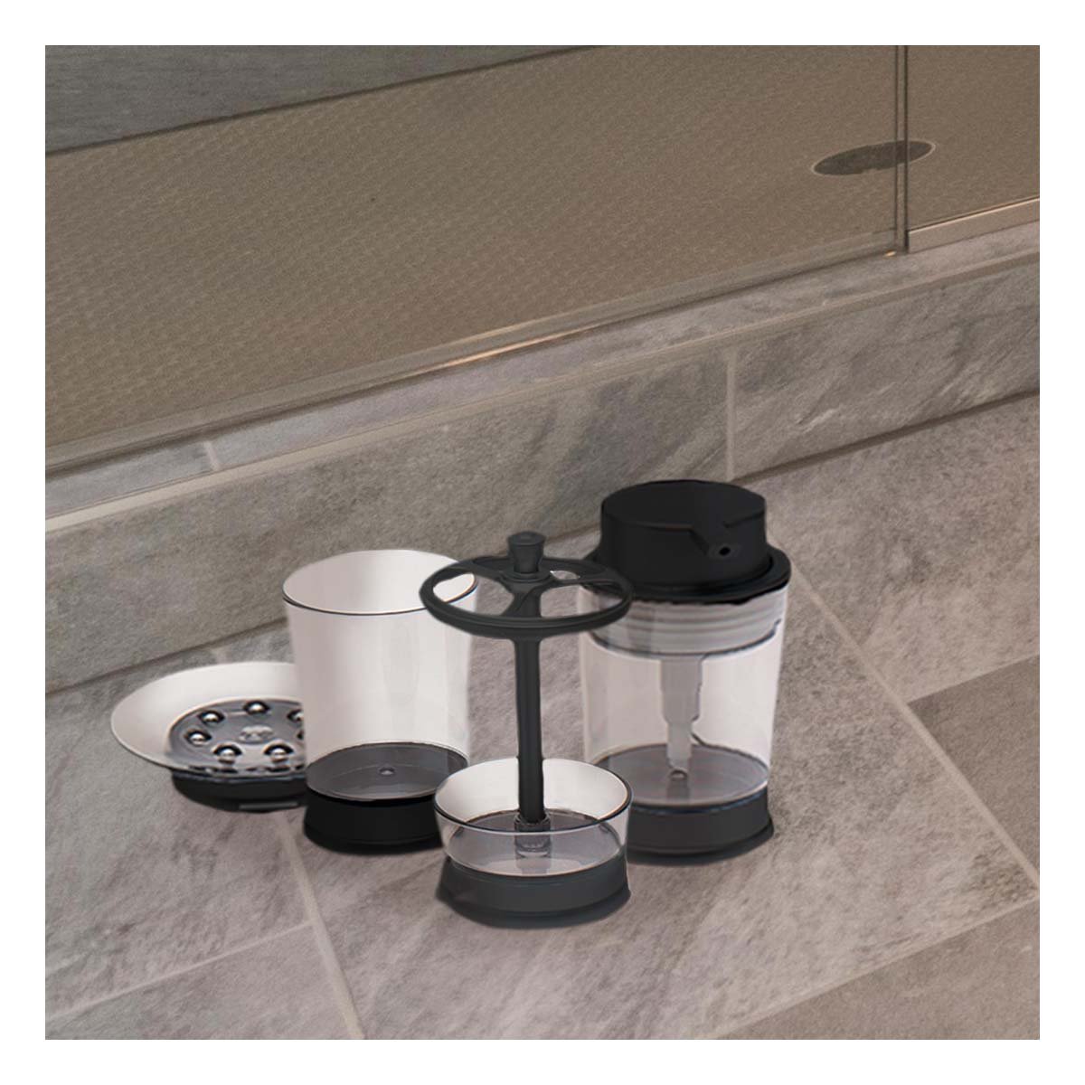 SET ASEO 4 PIEZAS COLOR NEGRO PARA ORDEN DIARIO EN HOGAR MODERNO PREMIUM - 3