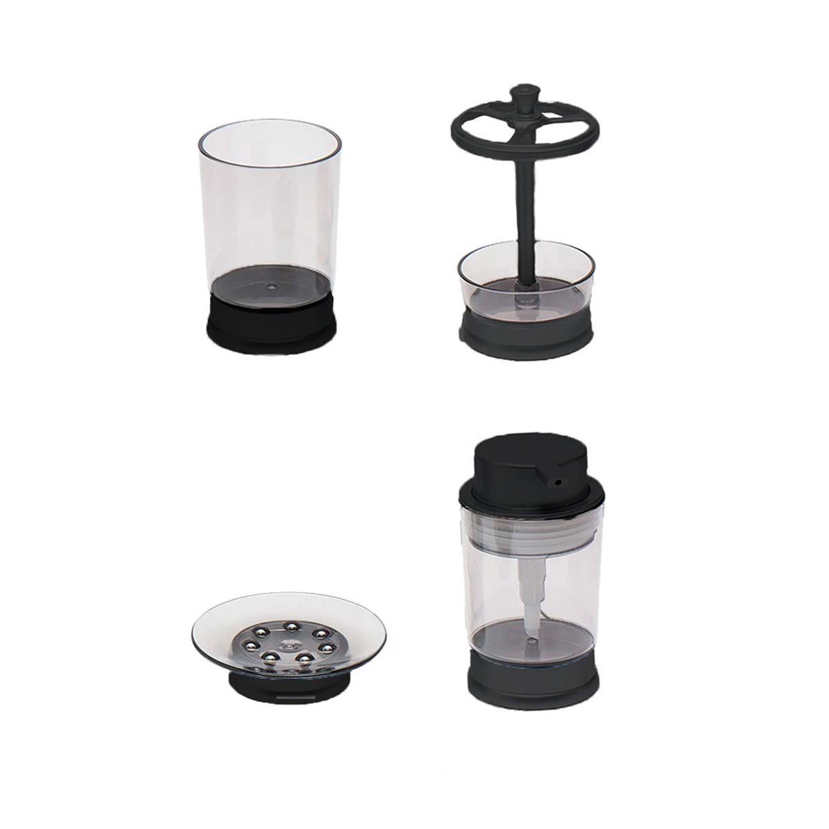 SET DECORATIVO ASEO 4 PIEZAS NEGRO PARA ORDEN PERSONAL DIARIO EXTRA PLUS Y+LIGAS REGALO - 5