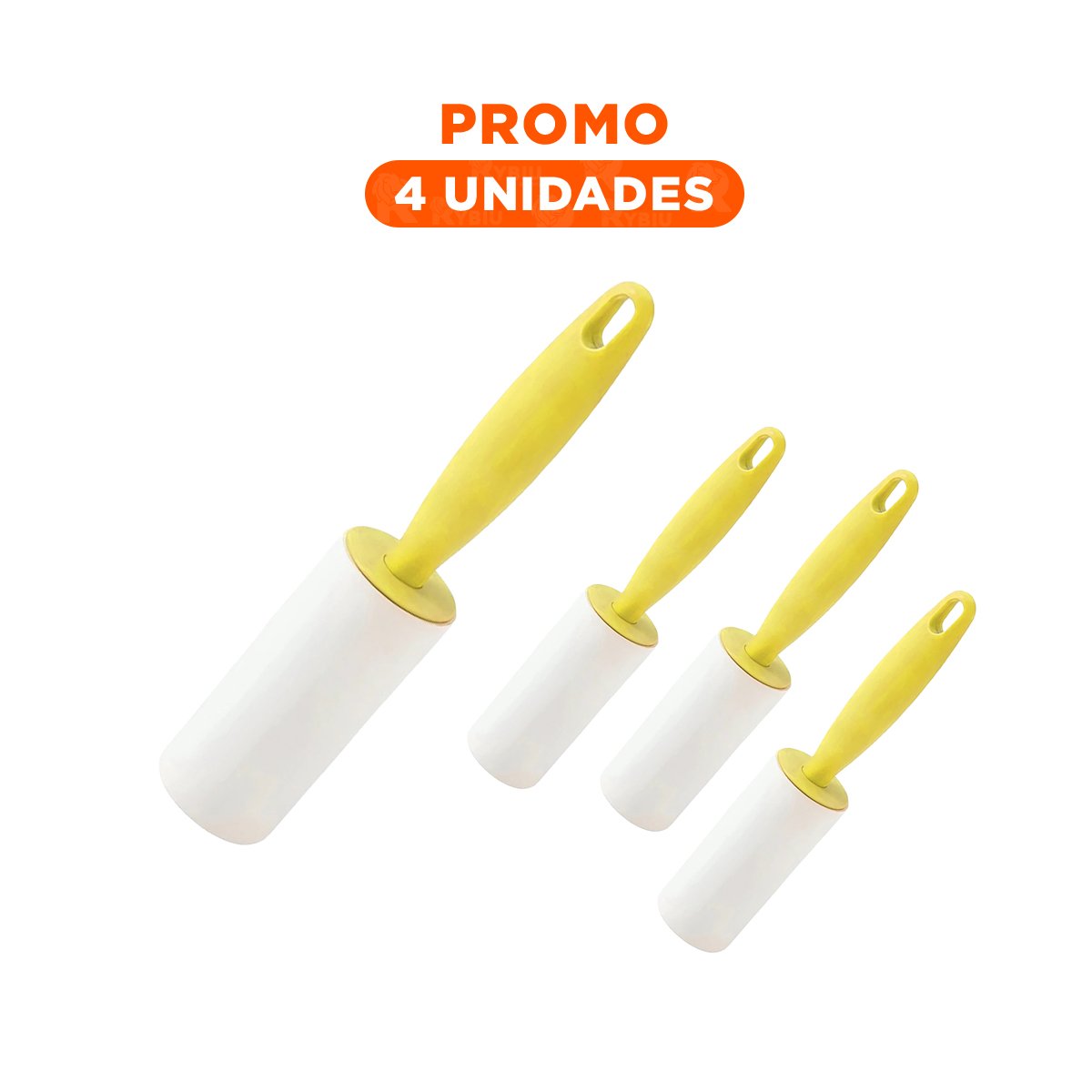 PACK4 LIMPIADOR DE PELUSA EN RODILLO PORTATIL PARA HOGAR AMARILLO EXTRA - 1