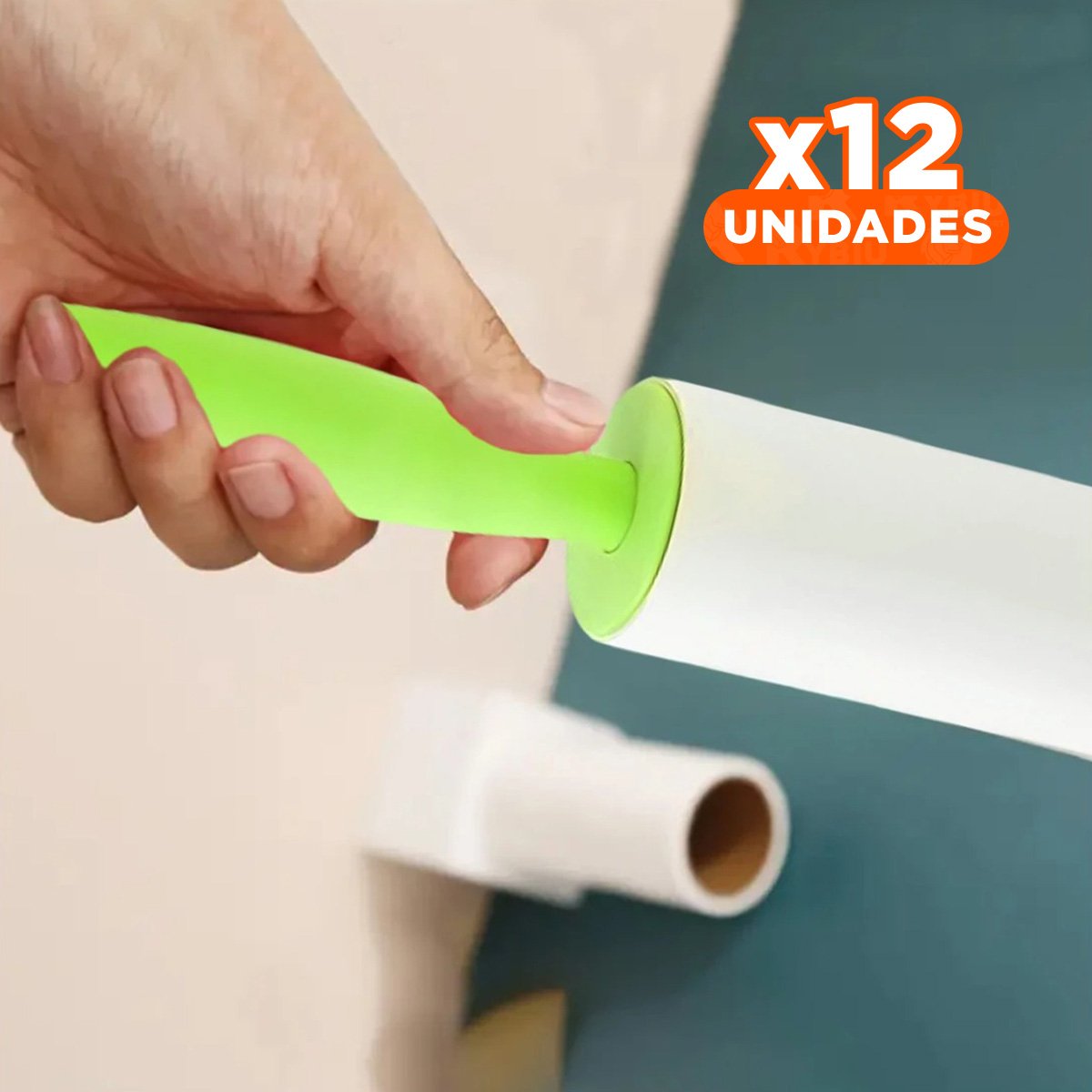 PACK12 HERRAMIENTA QUITA PELUSA EN RODILLO PARA ROPA VERDE PRO NUEVO Y+PAPEL REGALO - 1