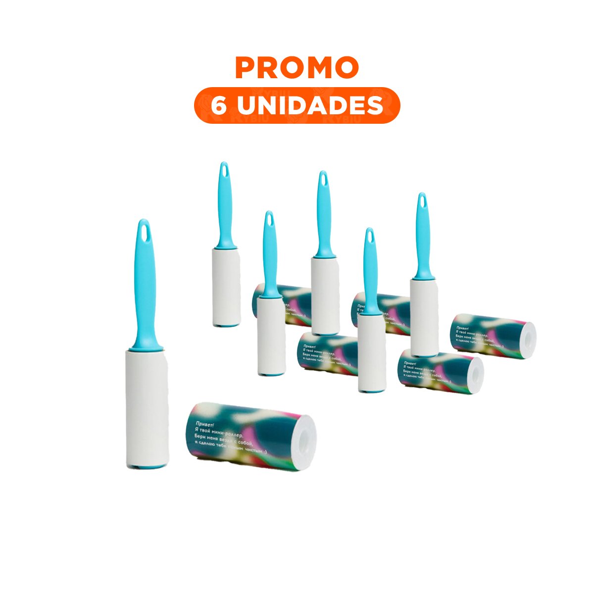 PACK6 ACCESORIO QUITA PELUSA EN RODILLO PORTATIL PARA USO DIARIO CELESTE Y+REGALO STICKER - 1