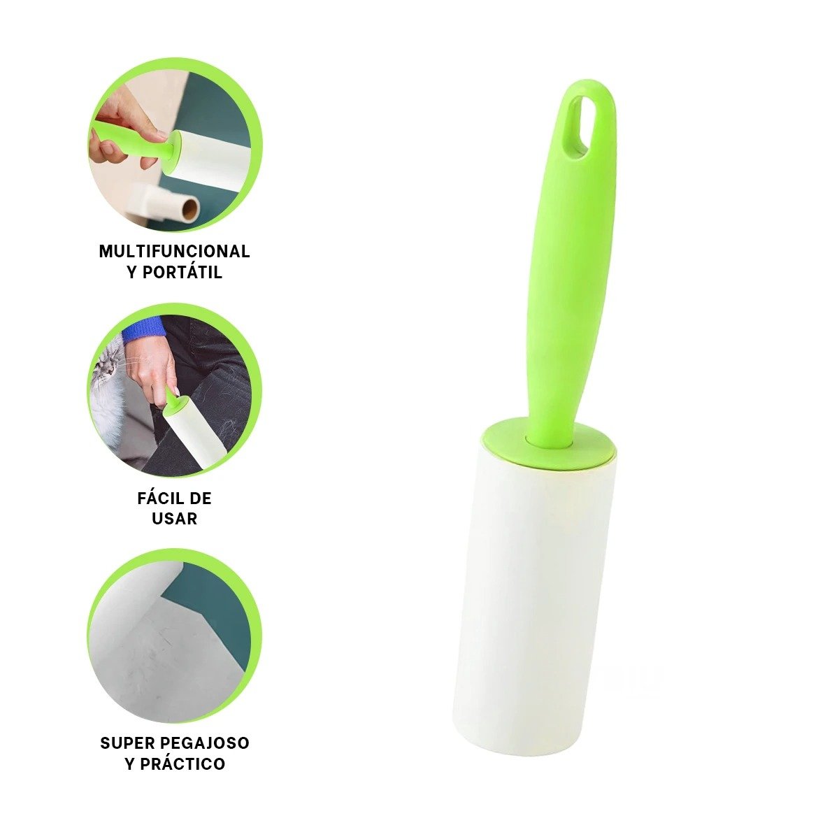 RODILLO REMOVEDOR DE PELUSA PARA PRENDAS Y SUPERFICIES EN HOGAR VERDE PRO NUEVO Y+PAPEL REGALO - 5