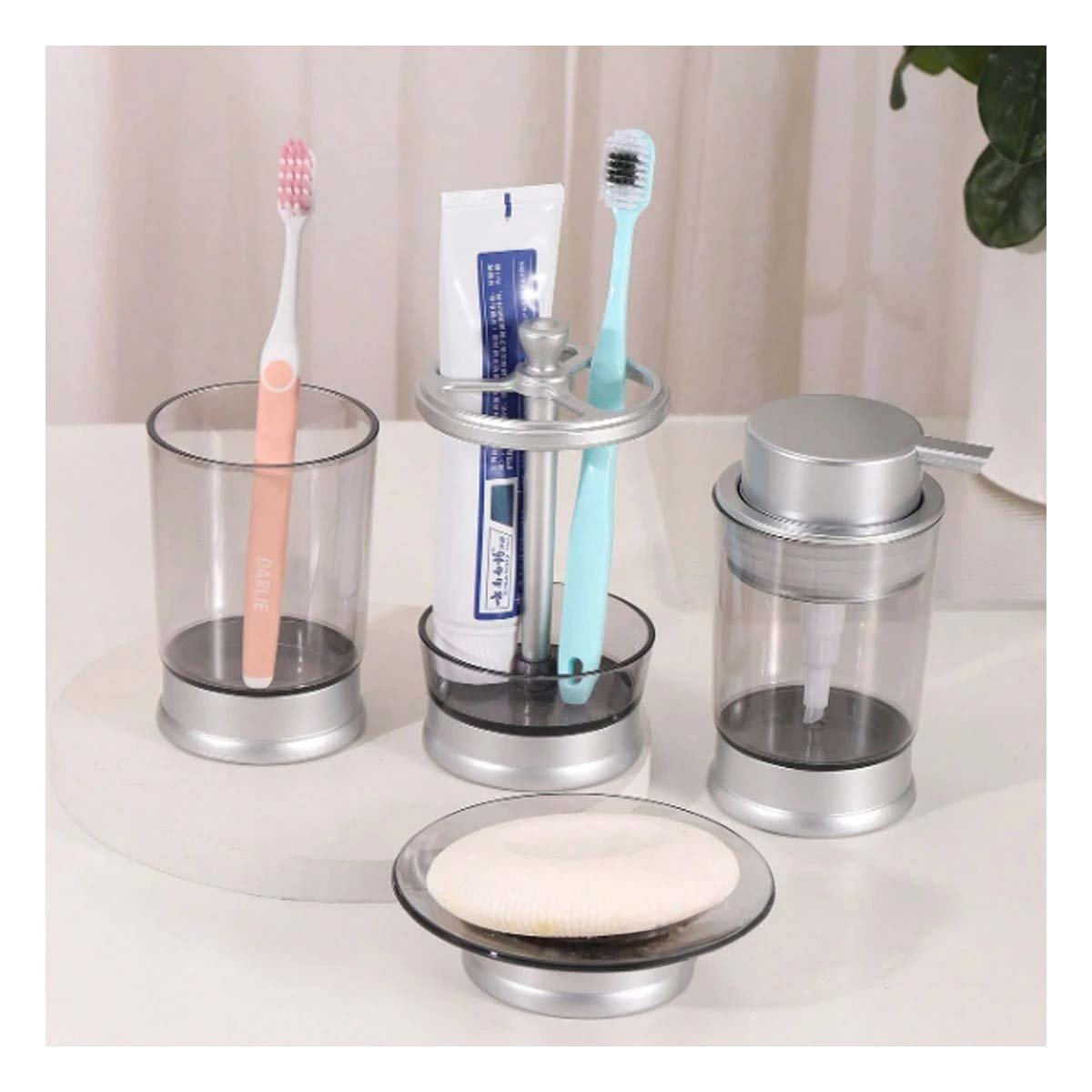 PACK6 COMBO DECORATIVO ASEO 4 PIEZAS PLATEADO ORDEN PERSONAL DIARIO EXTRA PLUS Y+REGALO STICKER - 3