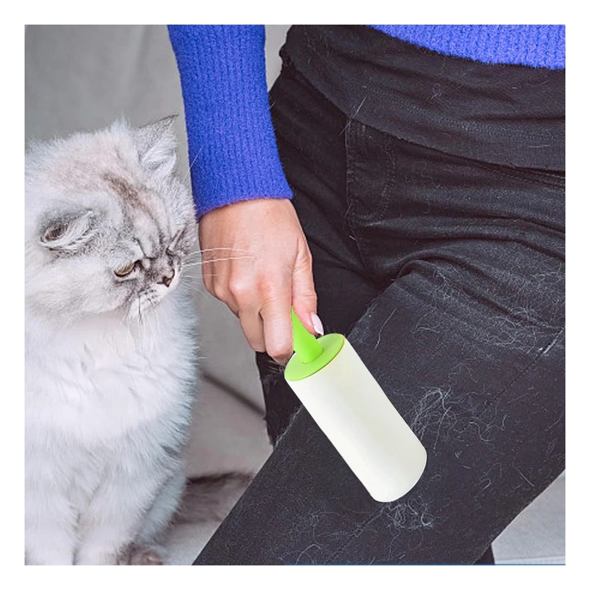 PACK2 LIMPIADOR DE PELUSA EN RODILLO MANUAL PARA USO DIARIO VERDE PRO NUEVO Y+REGALO STICKER - 5