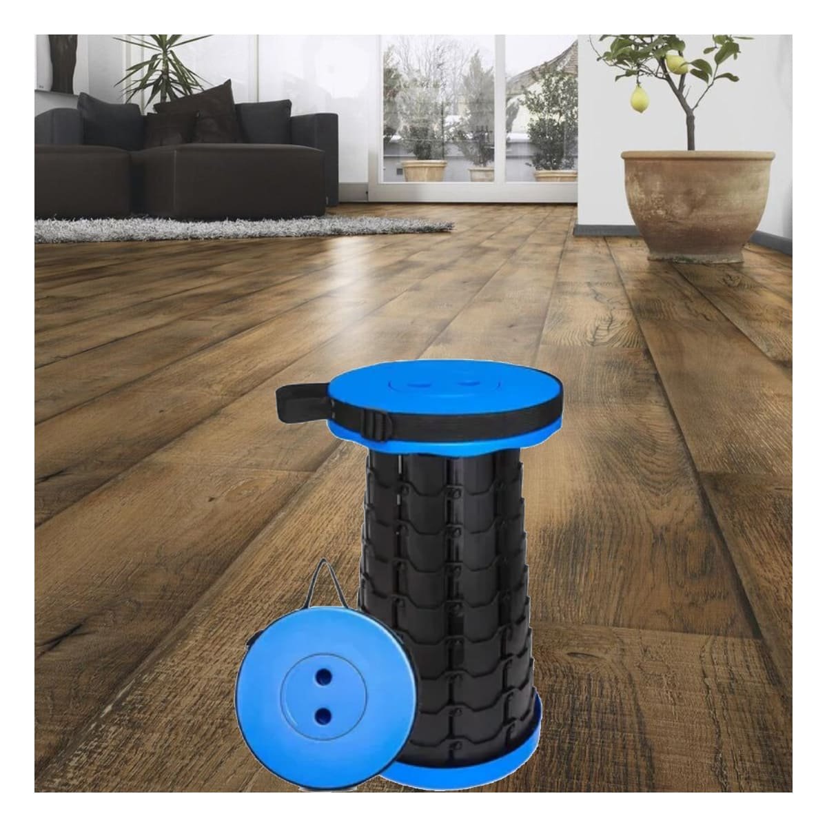 PACK12 SILLA RESISTENTE PLEGABLE PORTATIL CON DOS SEGUROS PARA HOGAR AZUL NEGRO Y+PAPEL REGALO - 2
