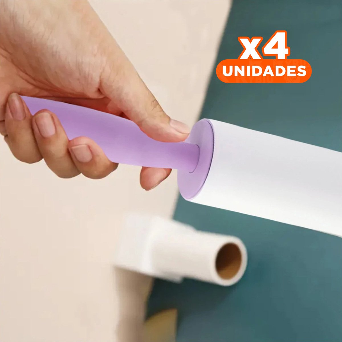 PACK4 ACCESORIO QUITA PELUSA EN RODILLO PARA ROPA LILA PLUS Y+REGALO STICKER - 1