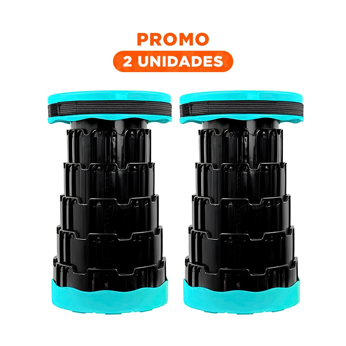 PACK2 BANQUITO PORTATIL CON DOBLE SEGURO Y TAPA TURQUEZA CENTRO NEGRO HOGAR Y+REGALO STICKER - 1