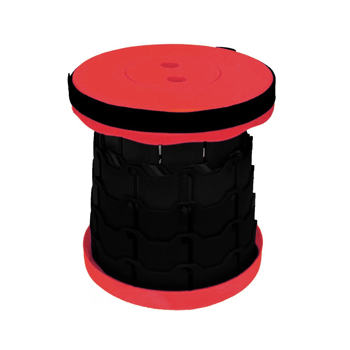 SILLA COMPACTA PLEGABLE 2 SEGUROS PORTATILES DISENO ROJO NEGRO Y+LIGAS REGALO - 5