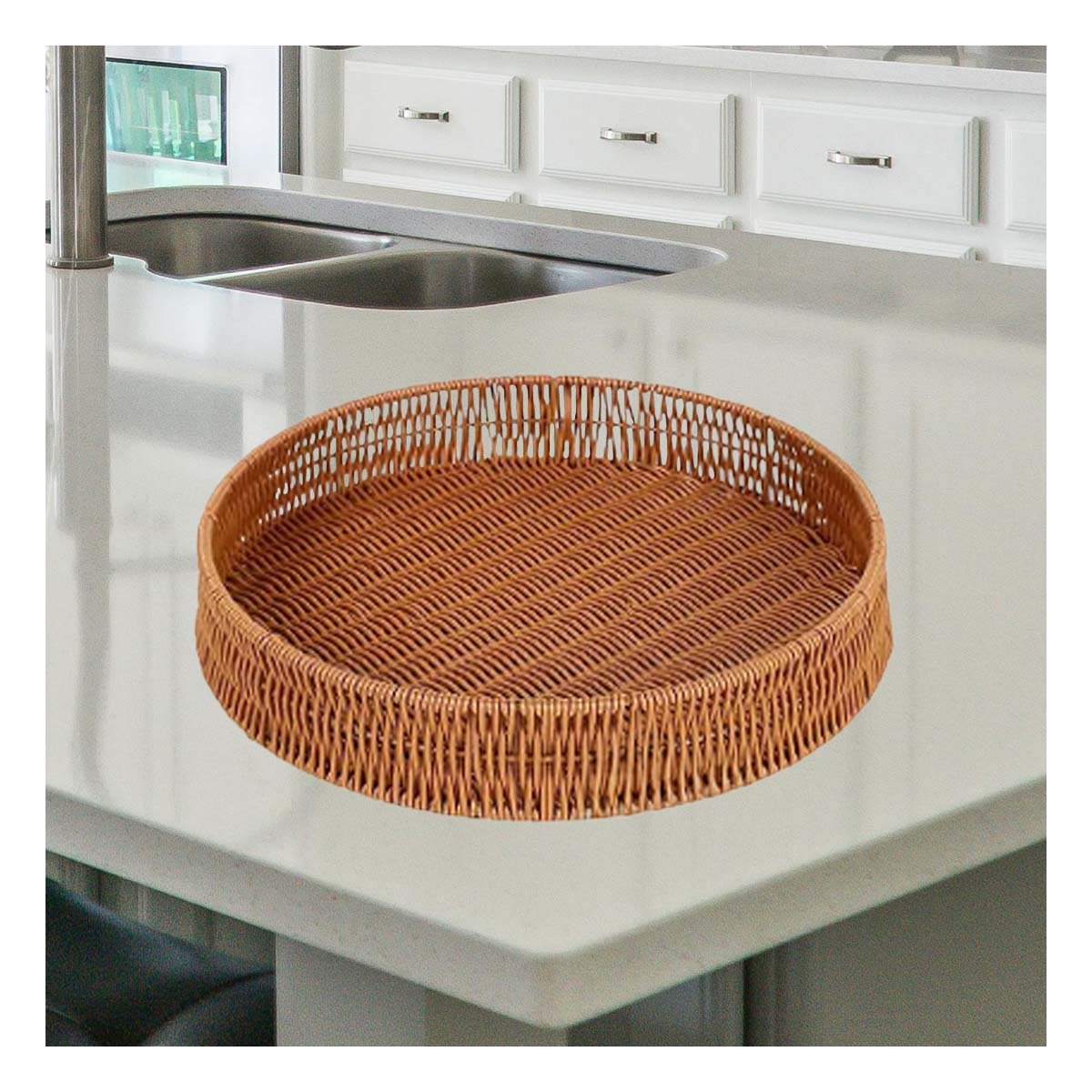 PACK6 SOPORTE DECORATIVO TEJIDO CIRCULAR 35CM MARRON ORDEN PERSONAL DIARIO Y+REGALO STICKER - 5