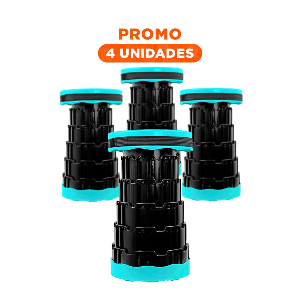 PACK4 ASIENTO COMPACTO PLEGABLE PORTATIL CON DOBLE SEGURO TURQUEZA CENTRO NEGRO - 1