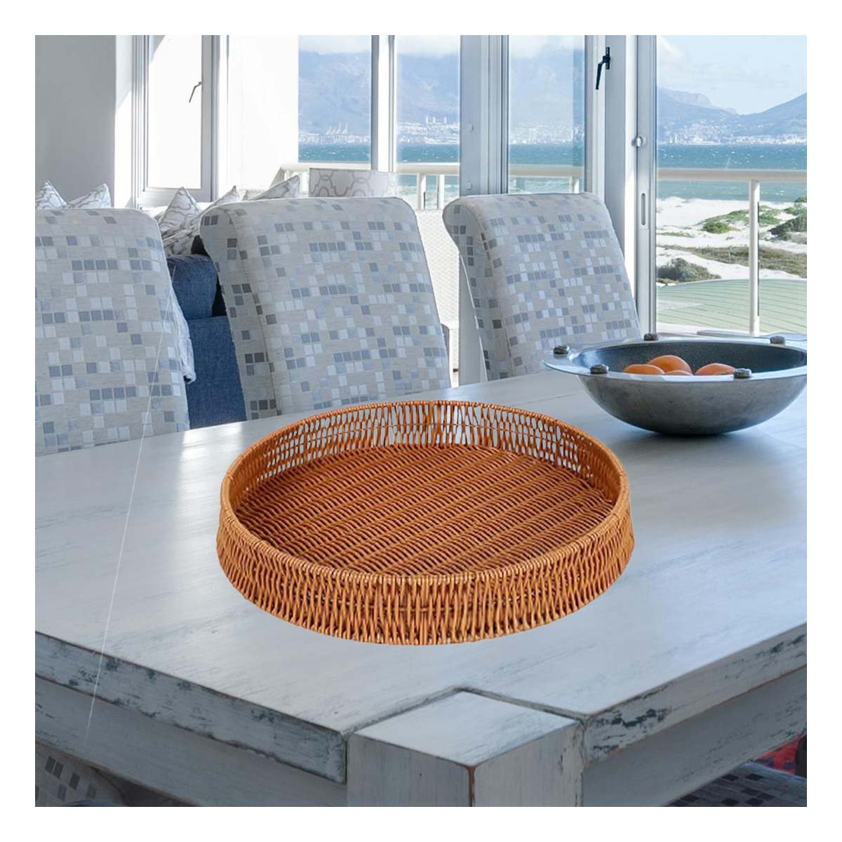PACK2 CENTRO TEJIDO CIRCULAR 35CM COLOR MARRON PARA ORDEN DIARIO HOGAR MODERNO - 5
