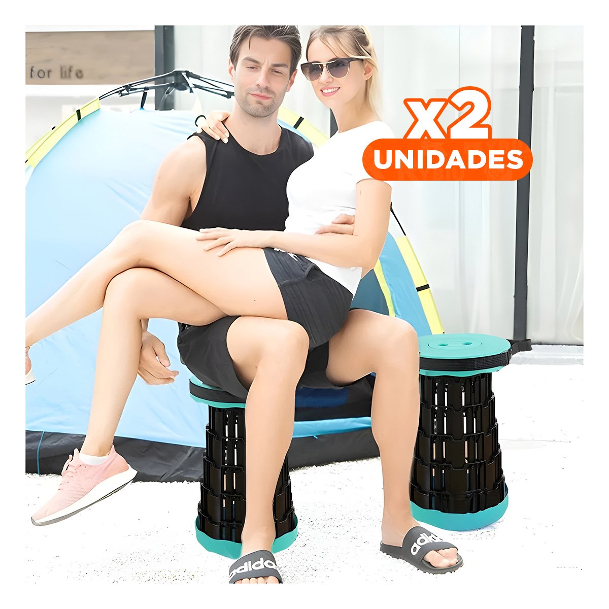 PACK2 SILLON PLEGABLE PORTATIL CON 2 SEGUROS PARA CASA Y EVENTOS SOCIALES VERDE NEGRO - 1