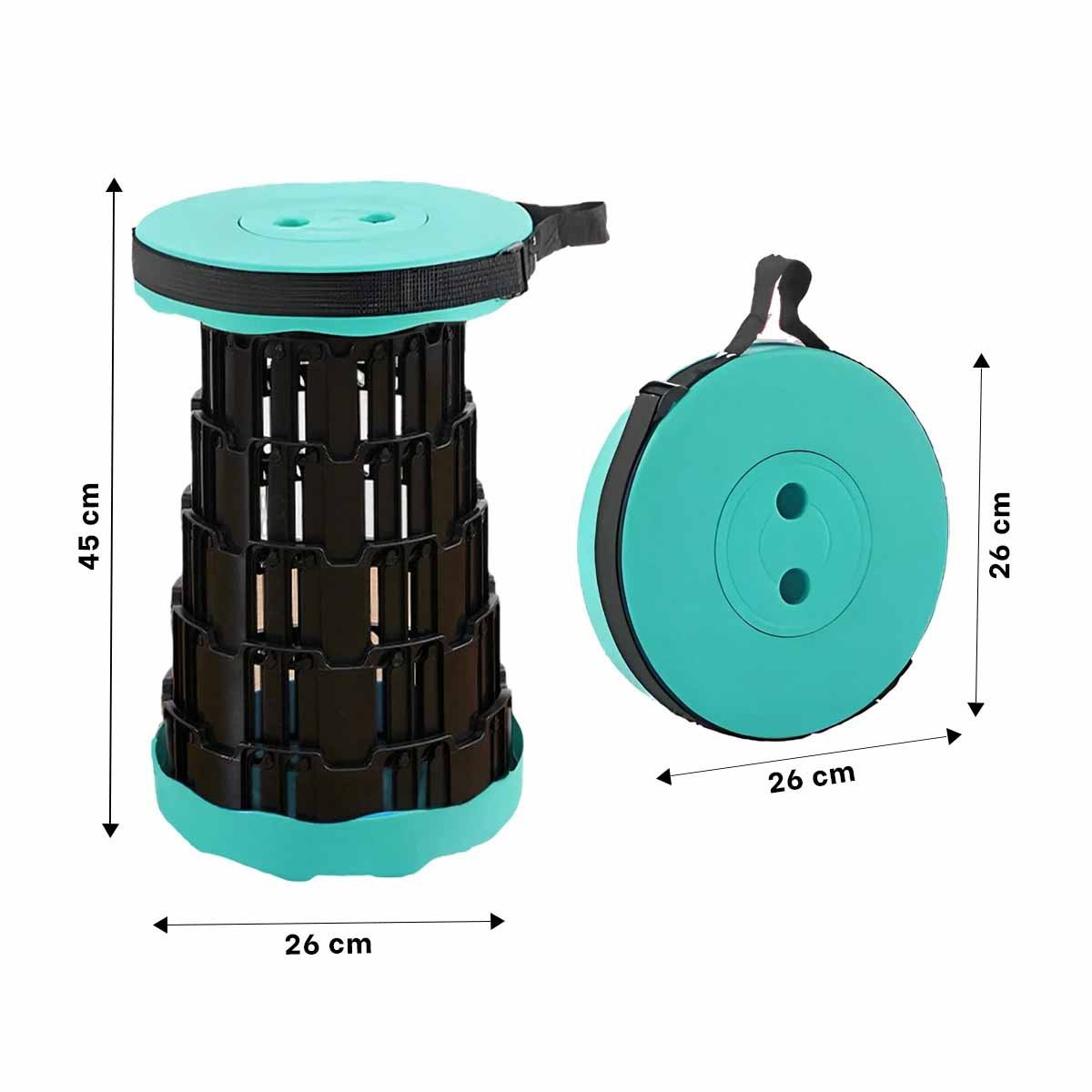 PACK4 ASIENTO PORTATIL PLEGABLE CON 2 SEGUROS PARA CASA Y ACTIVIDADES VERDE NEGRO - 4