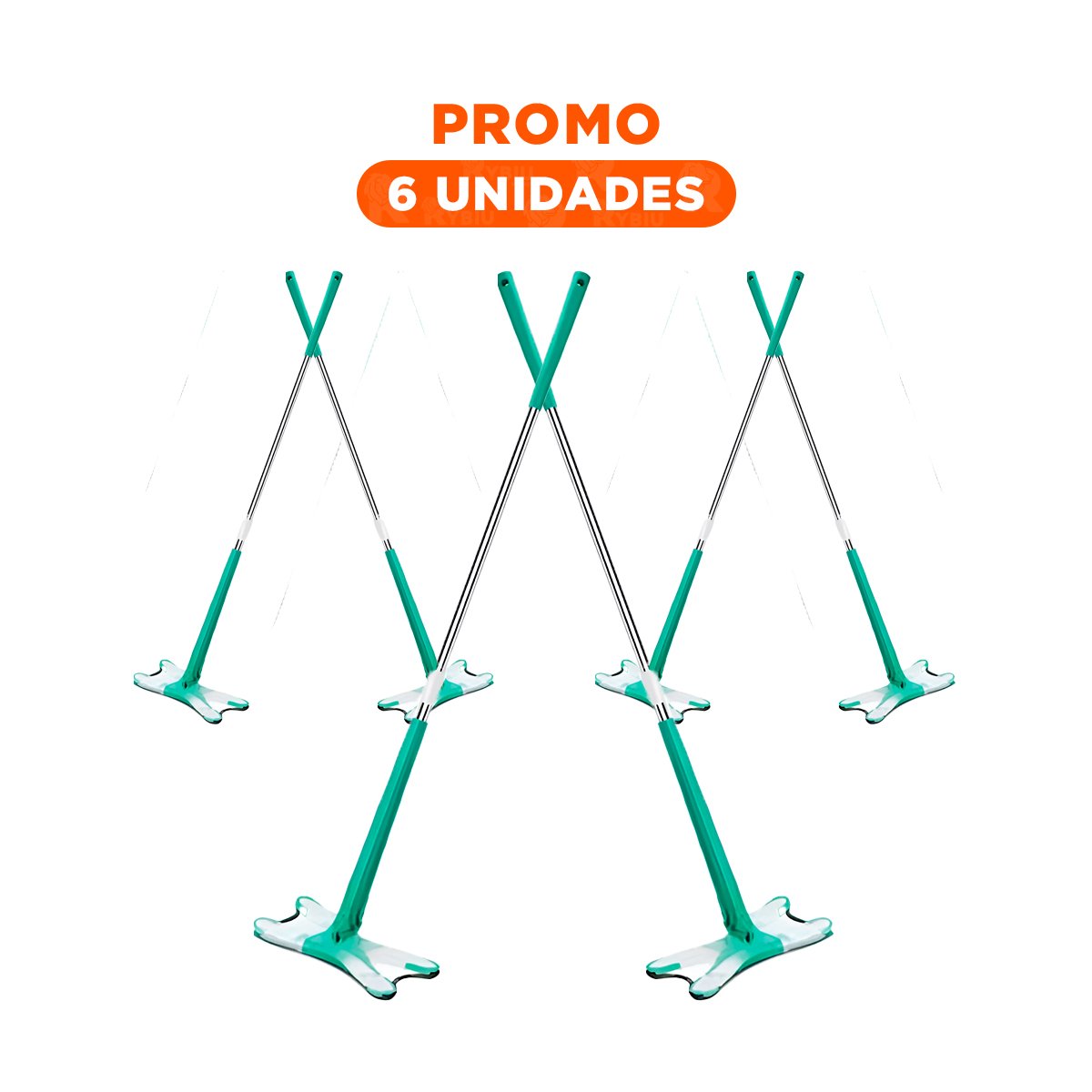 PACK6 ESCOBA MARIPOSA PARA PISOS DE MADERA, BALDOSA Y SUPERFICIES VERDE Y+REGALO STICKER - 1