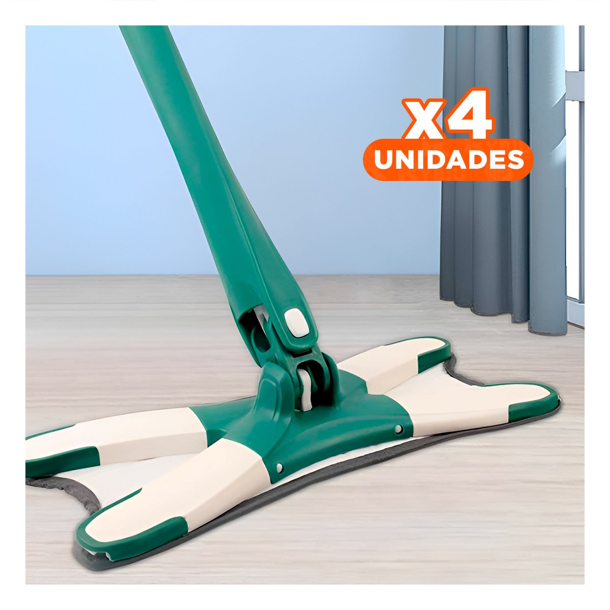 PACK4 ESCOBA MARIPOSA PARA PISOS CON FIBRA SUAVE Y ALTA ABSORCION VERDE Y+REGALO STICKER - 1