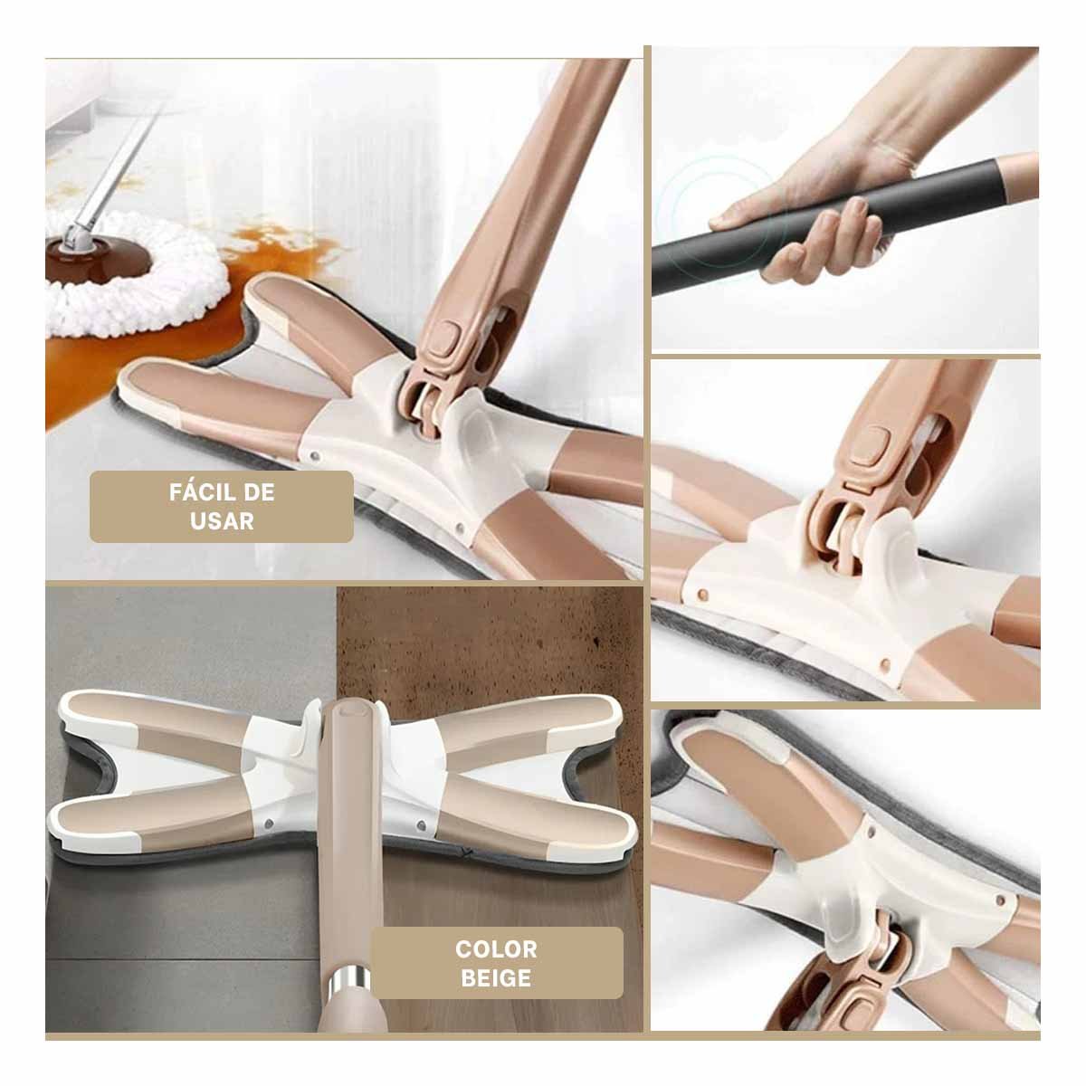 PACK12 CEPILLO MARIPOSA CON ESTRUCTURA ERGONOMICA PARA FACILITAR LIMPIEZA BEIGE - 2