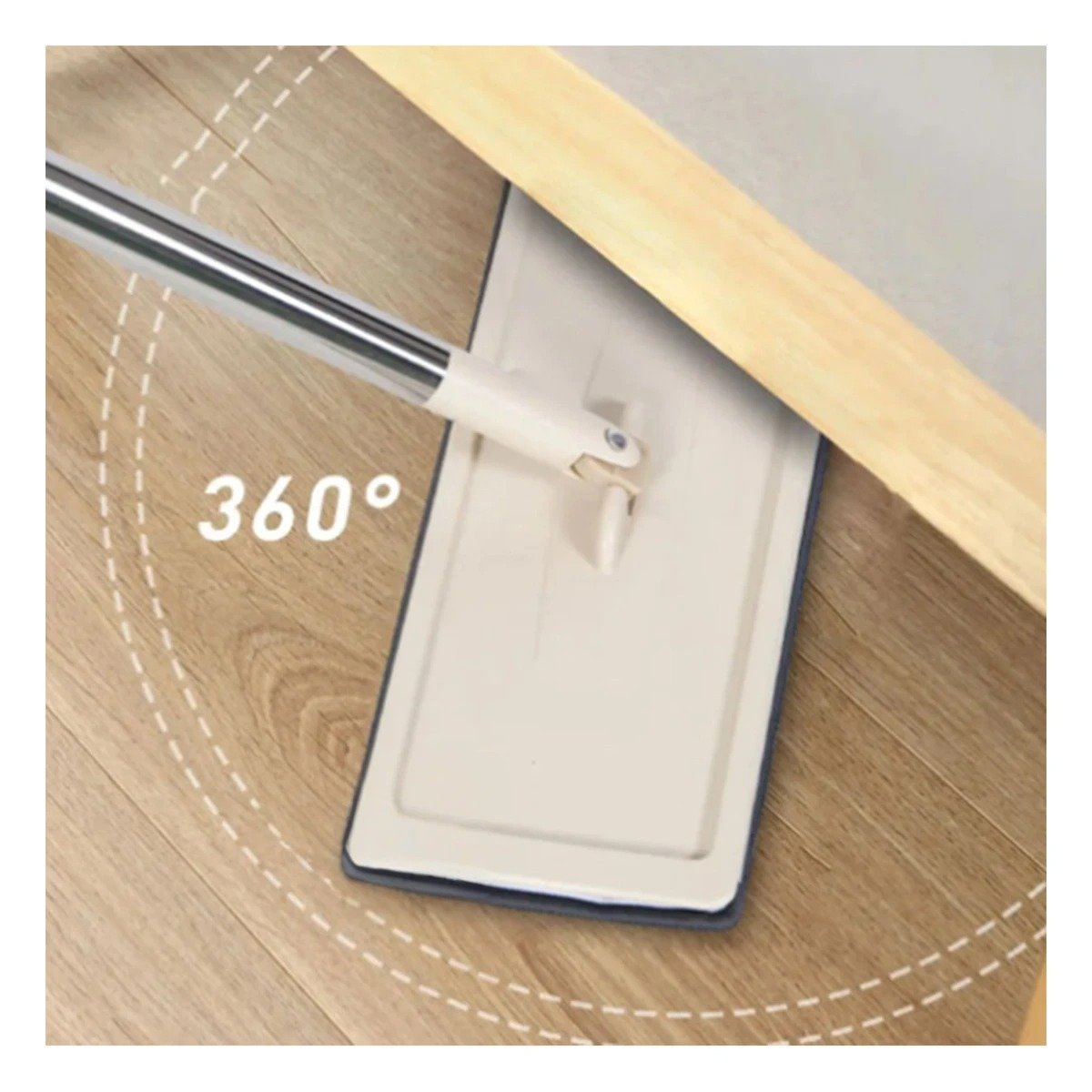 TRAPEADOR GIRATORIO 360 CON BALDE CENTRIFUGADOR PARA LIMPIEZA DE CASA GRIS - 3