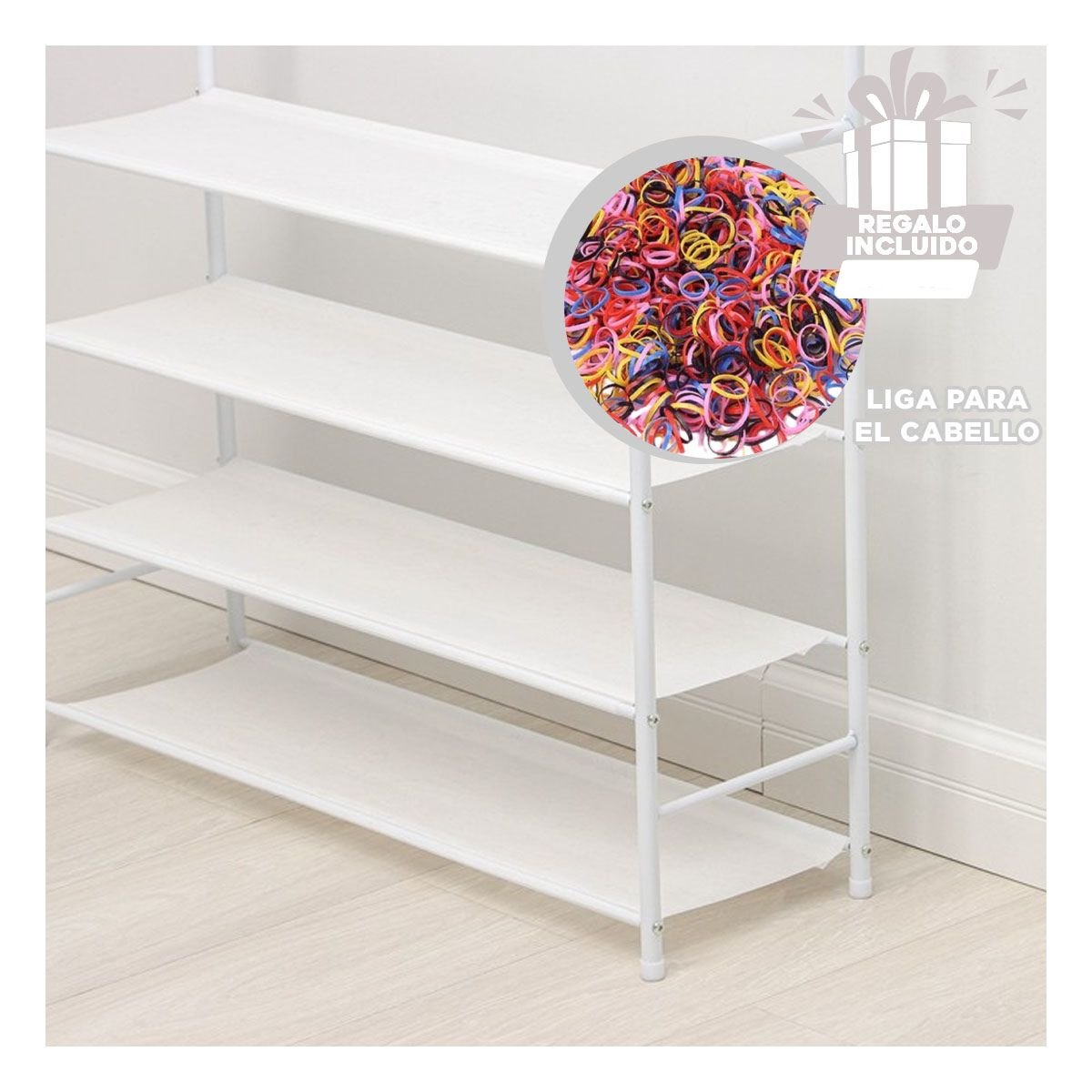 ZAPATERA ORGANIZADORA RESISTENTE Y FUNCIONAL PARA USO DIARIO 5 NIVELES BLANCO Y+LIGAS REGALO - 2