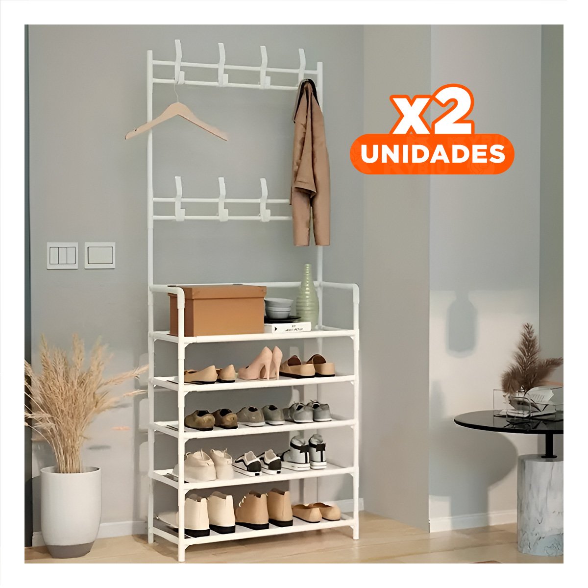 PACK2 ACCESORIO ORGANIZADOR PARA MANTENER EL CUIDADO EN CALZADO 5 NIVELES BLANCO Y+PAPEL REGALO - 1
