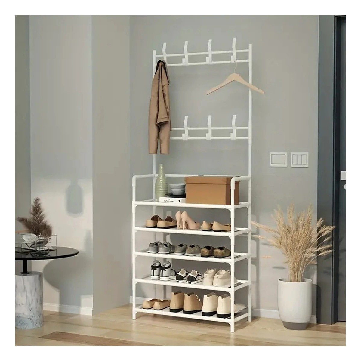 PACK6 SOPORTE COLGANTE PRACTICO PARA ESPACIOS REDUCIDOS 5 NIVELES BLANCO Y+PAPEL REGALO - 2