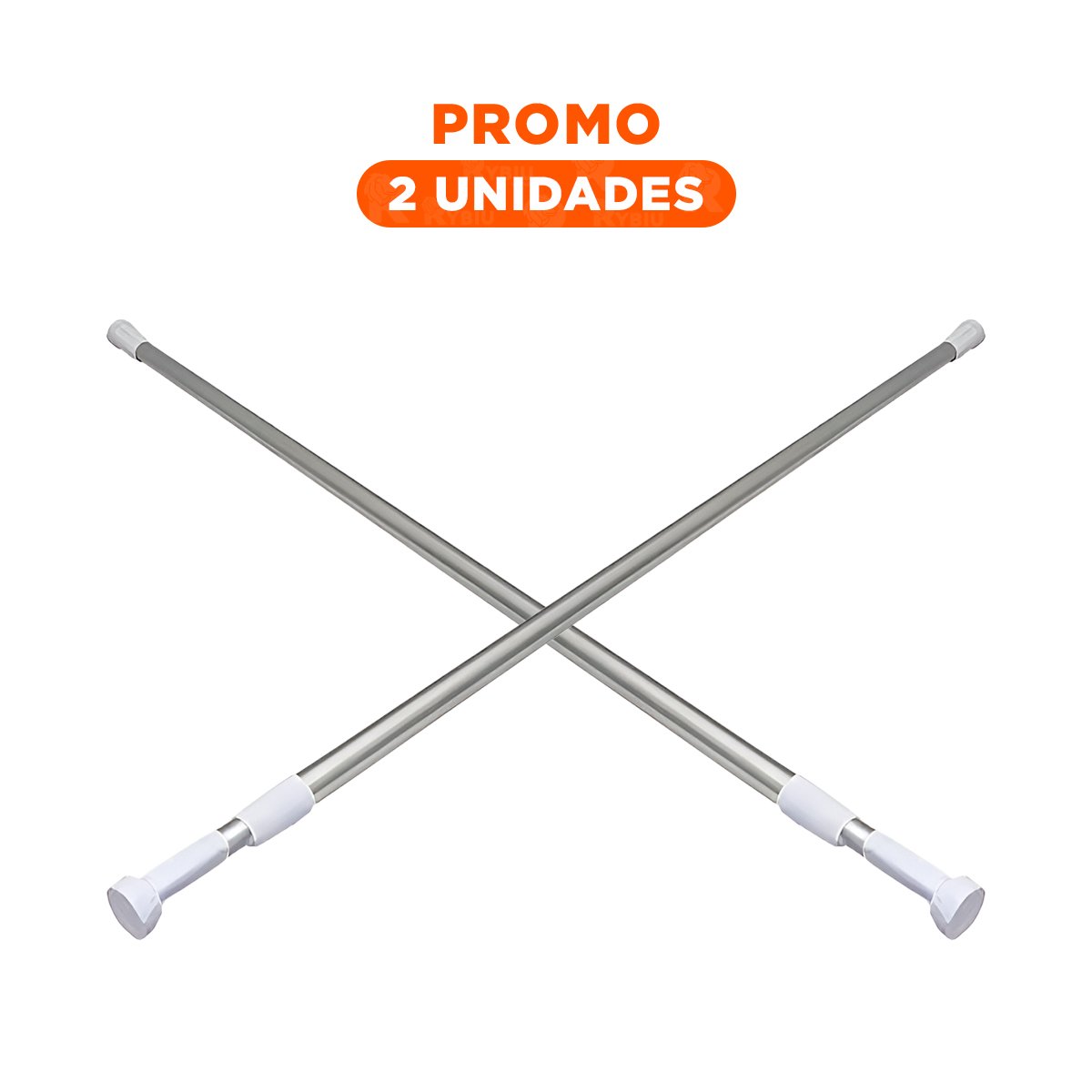 PACK2 VARILLA REGULABLE PARA DUCHA FACIL COMPACTA PLOMO 1,40M A 2,60M Y+REGALO STICKER - 1