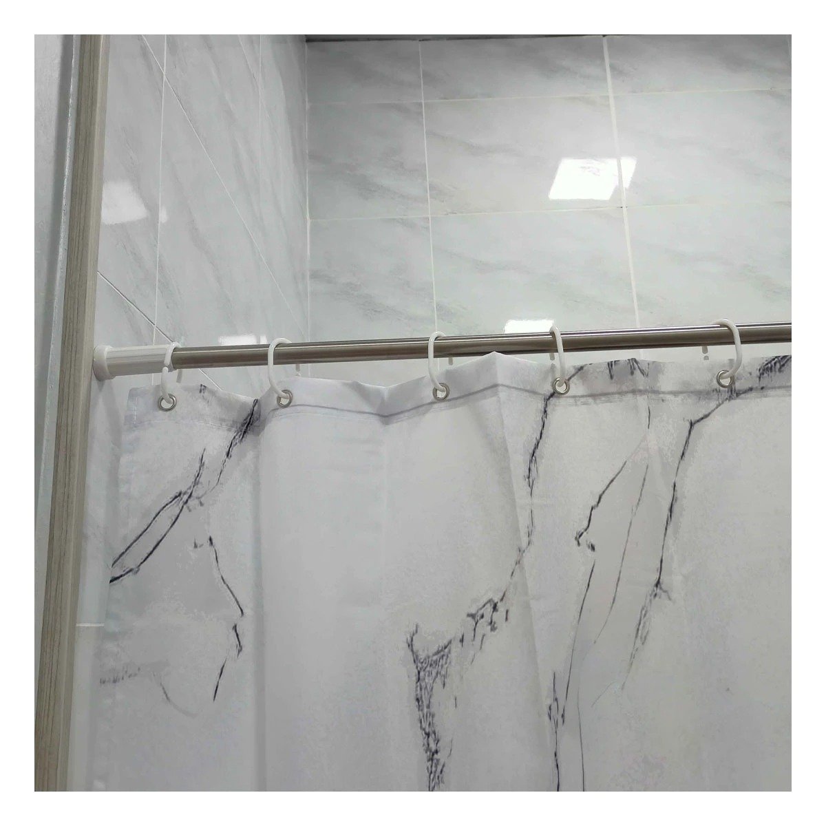 PACK2 VARILLA REGULABLE PARA DUCHA FACIL COMPACTA PLOMO 1,40M A 2,60M Y+REGALO STICKER - 3