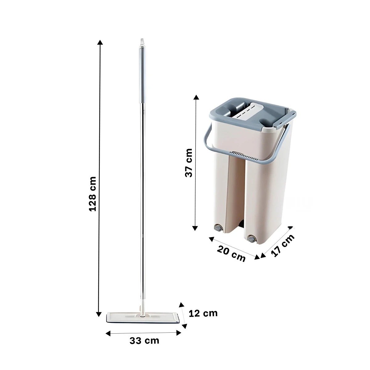 PACK2 FREGONA PRACTICA 360 CON BALDE CENTRIFUGADOR PARA PISOS Y SUPERFICIES GRIS Y+PAPEL REGALO - 4