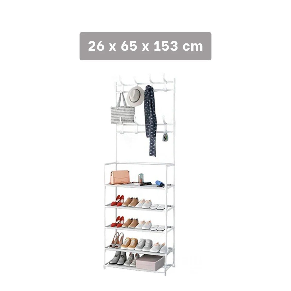 PACK4 ACCESORIO RESISTENTE PARA CLOSET Y ENTRADA DE CASA 5 NIVELES BLANCO - 4