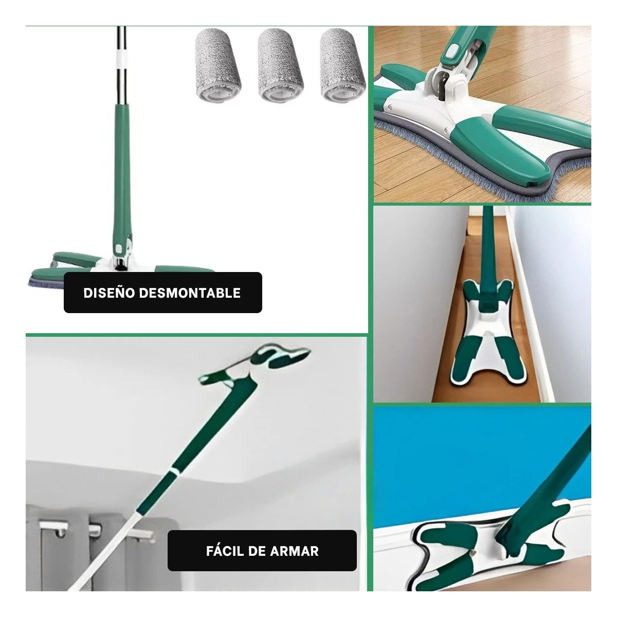 MOPA MARIPOSA PARA CASA Y OFICINA CON ALTA ABSORCION Y PRACTICA VERDE Y+LIGAS REGALO - 1