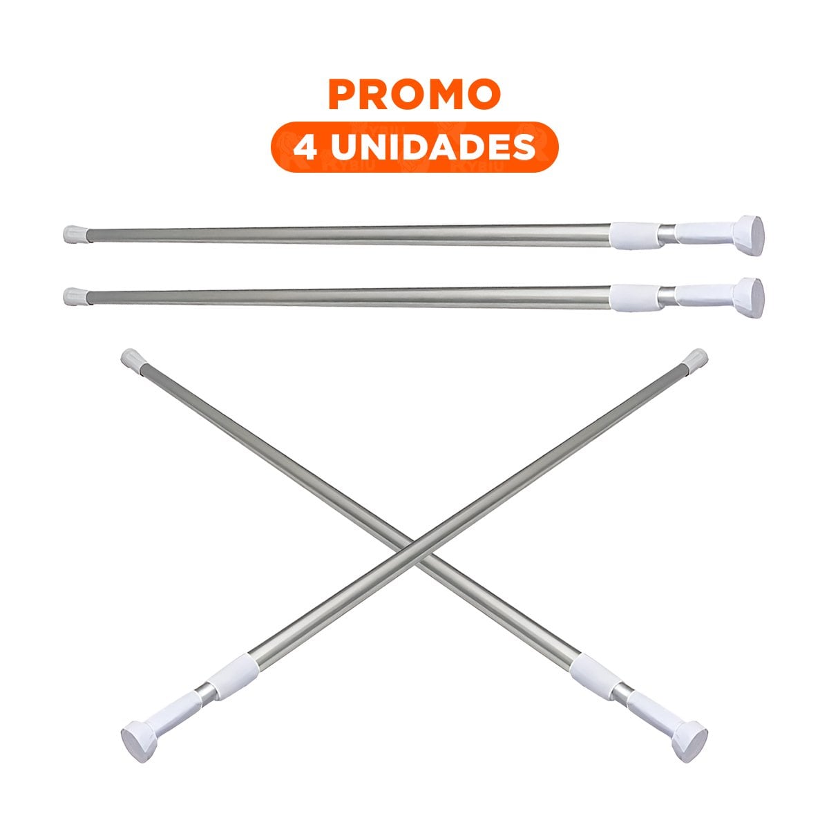 PACK4 VARILLA REGULABLE PARA DUCHA ESTABLE SEGURA PLOMO 1,40M A 2,60M - 1