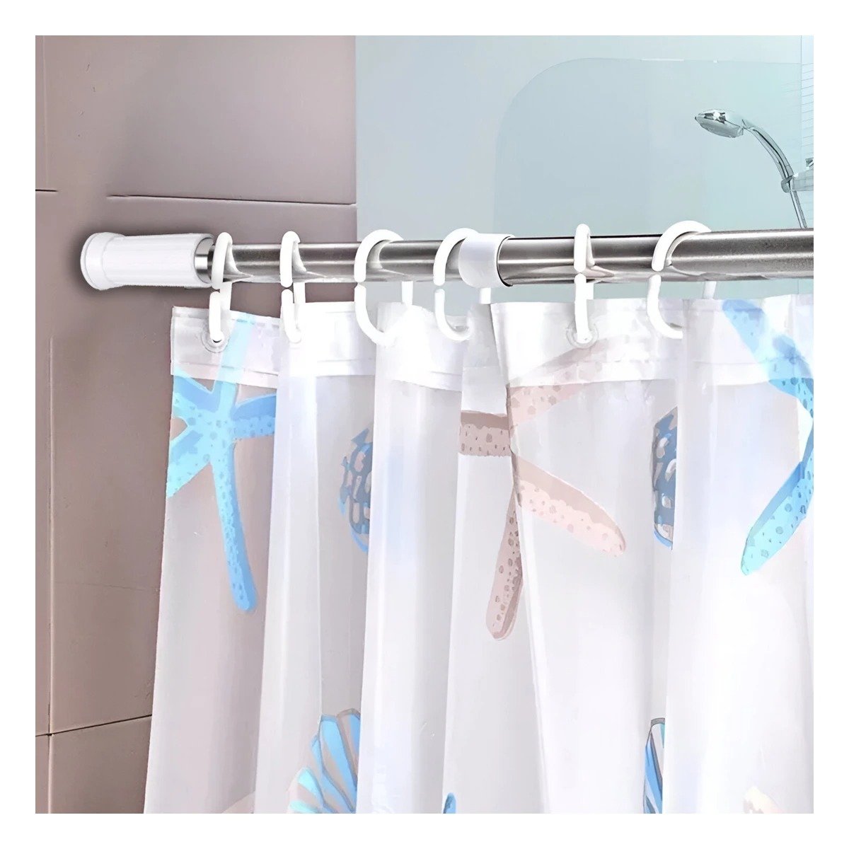 PACK4 ARTICULO AJUSTABLE PARA DUCHA FACIL SEGURO 70CM A 1,20M PLOMO Y+REGALO STICKER - 5